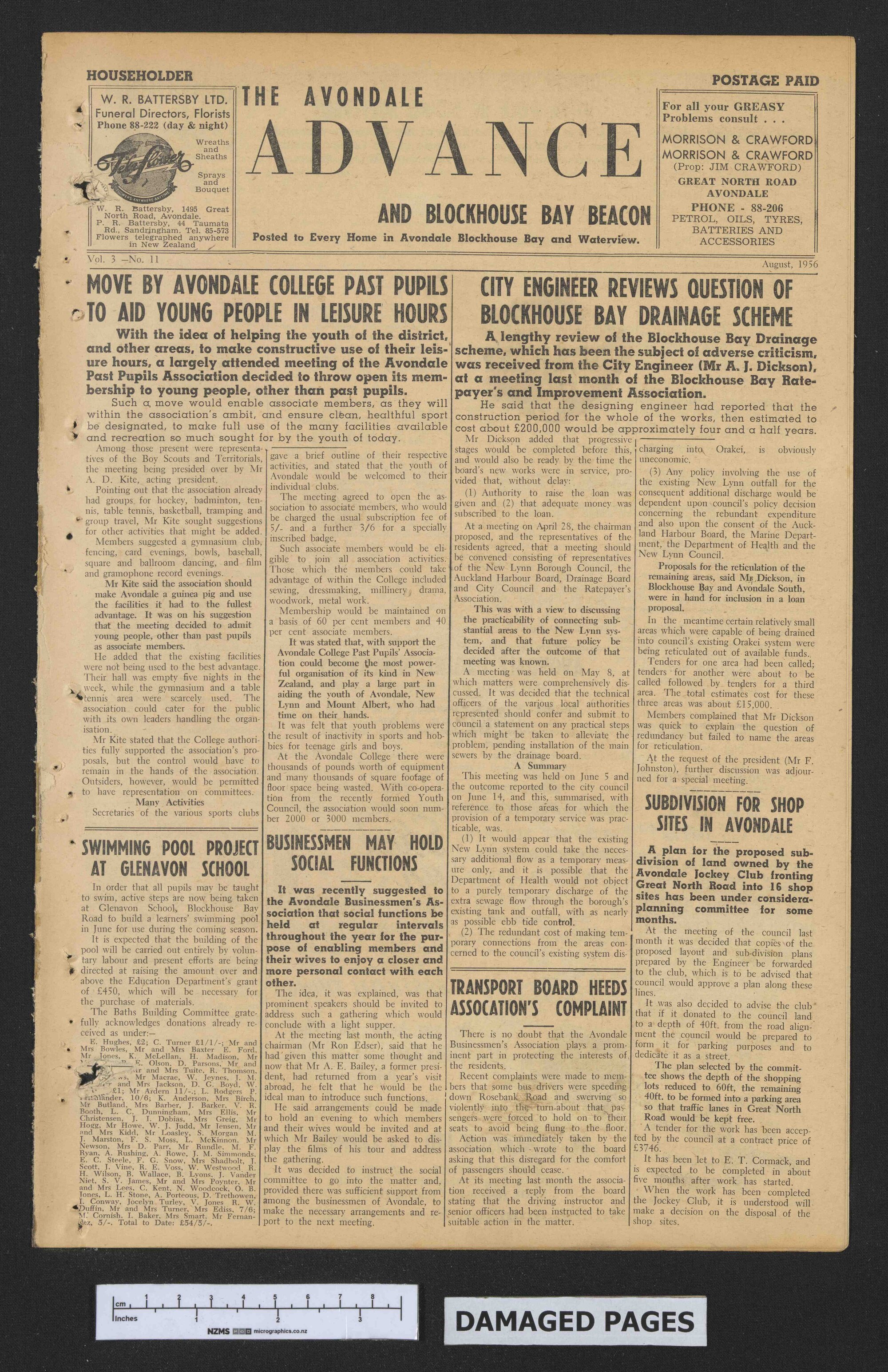 1956-08 Avondale Advance and Blockhouse Bay Beacon