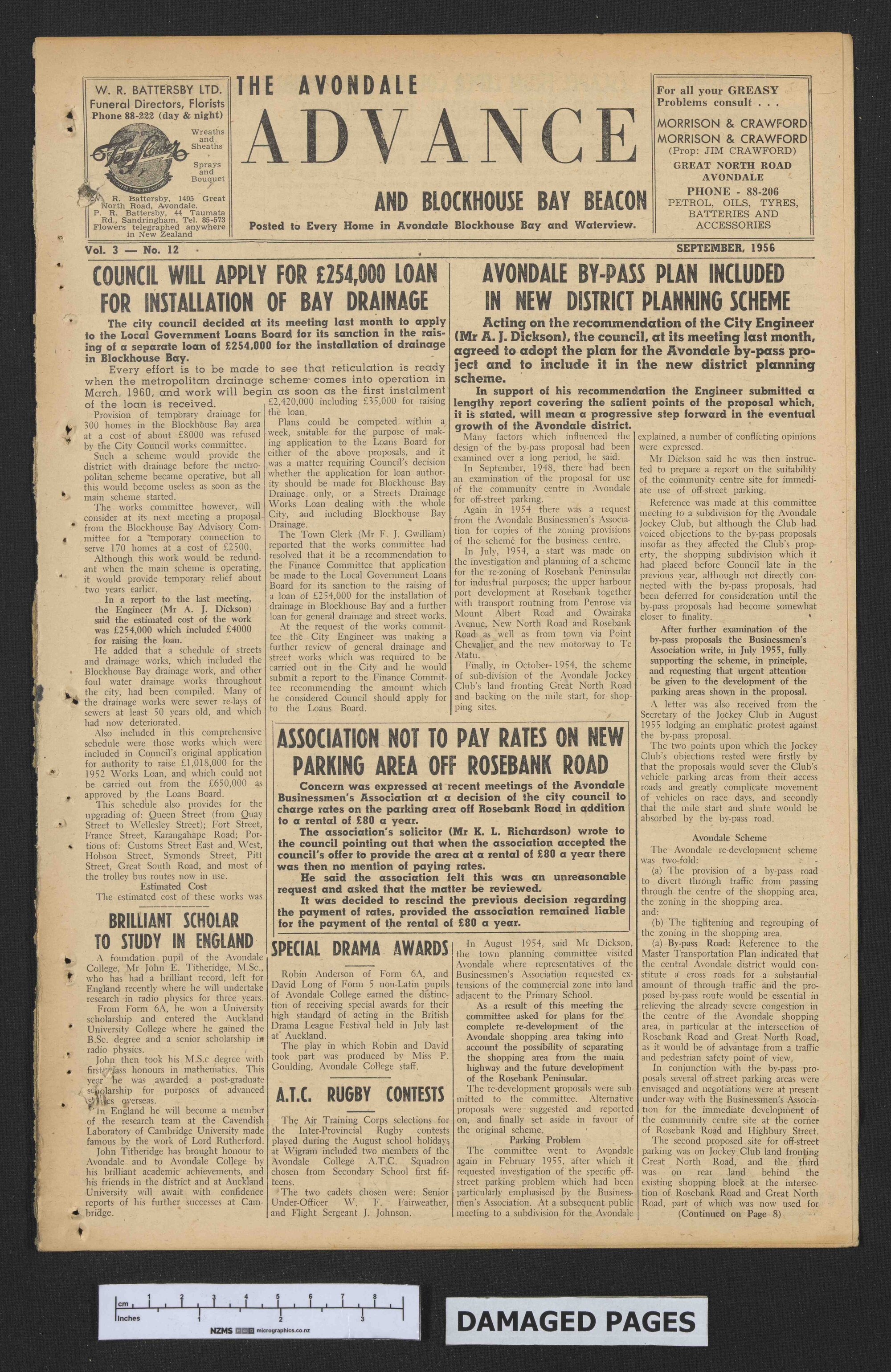 1956-09 Avondale Advance and Blockhouse Bay Beacon
