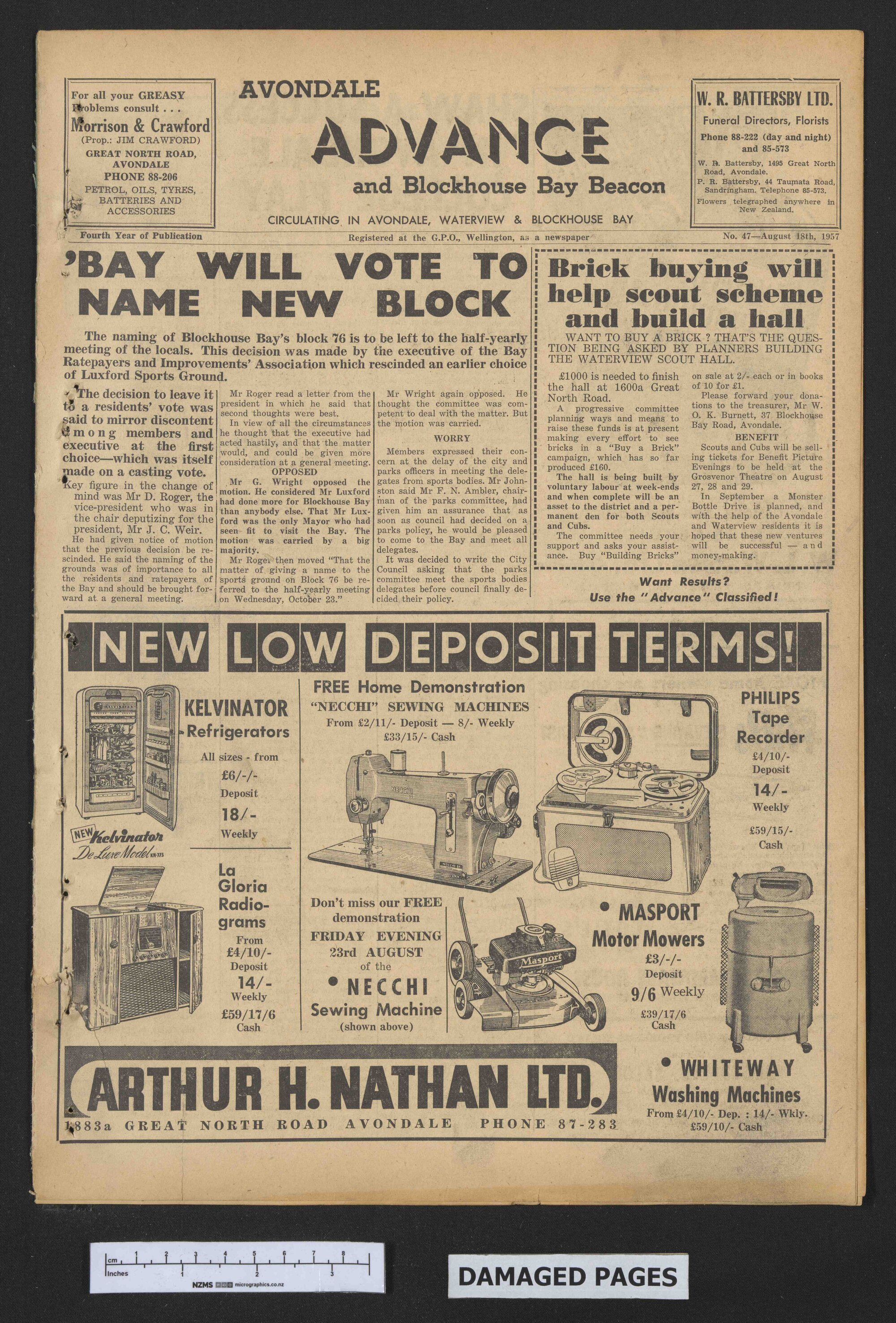 1957-08-18 Avondale Advance and Blockhouse Bay Beacon