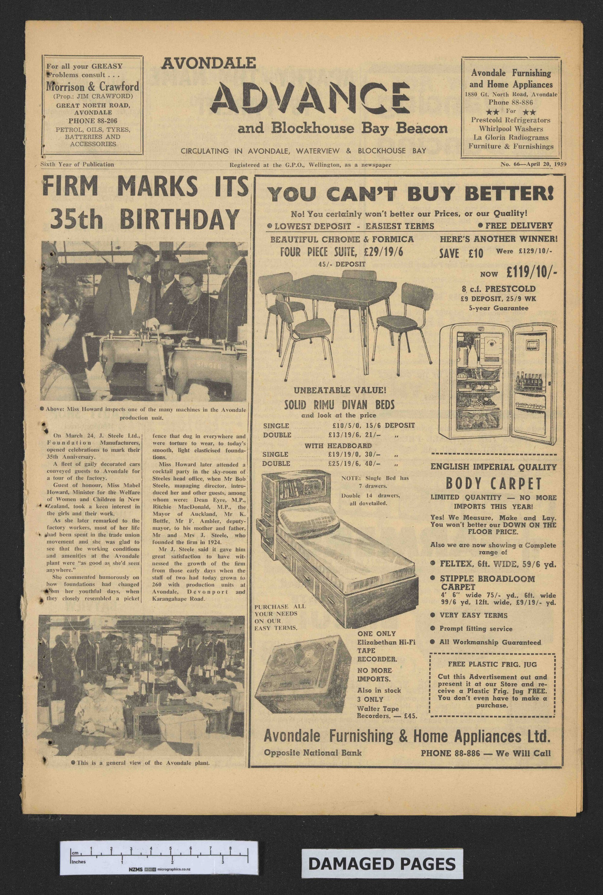 1959-04-20 Avondale Advance and Blockhouse Bay Beacon