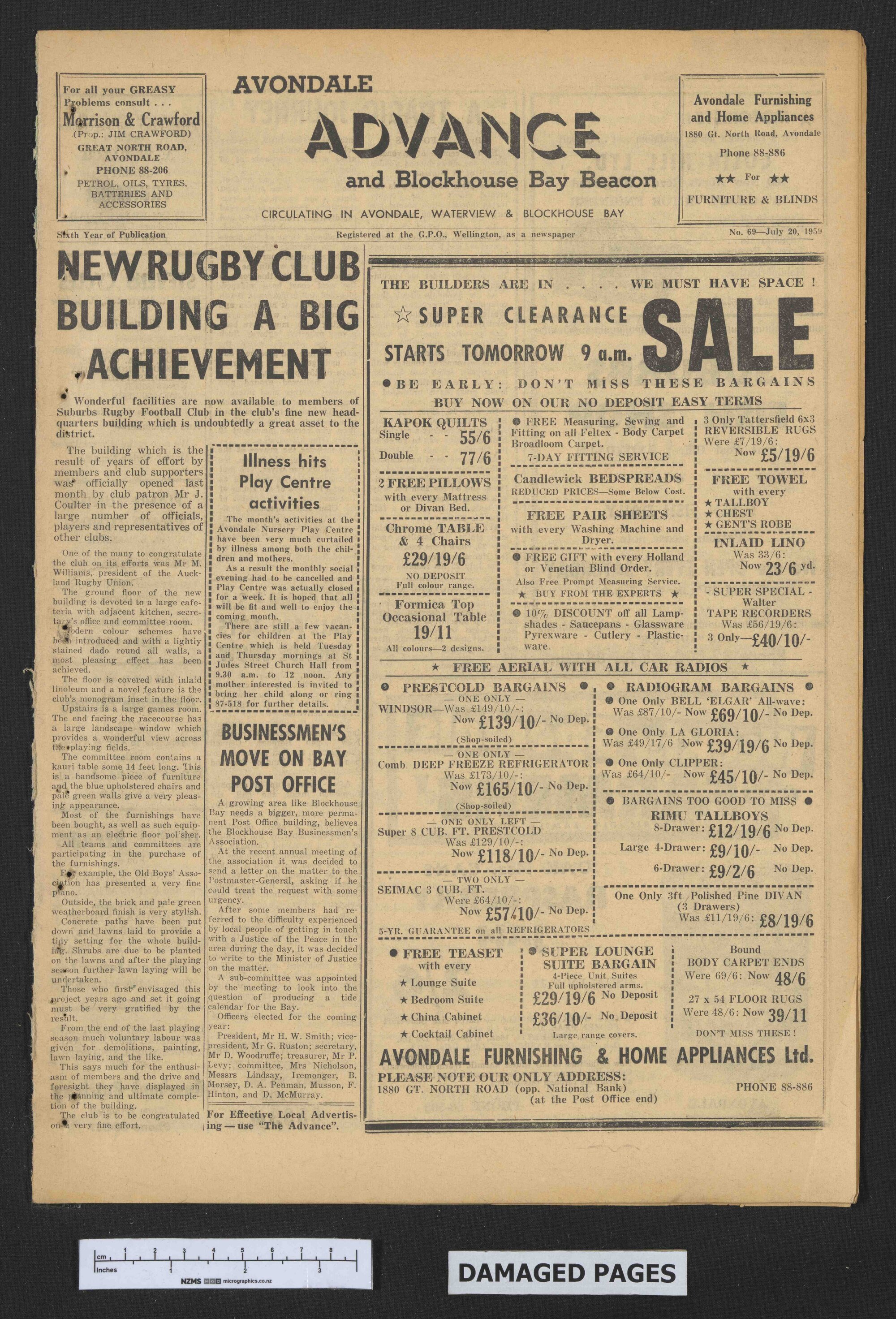 1959-07-20 Avondale Advance and Blockhouse Bay Beacon