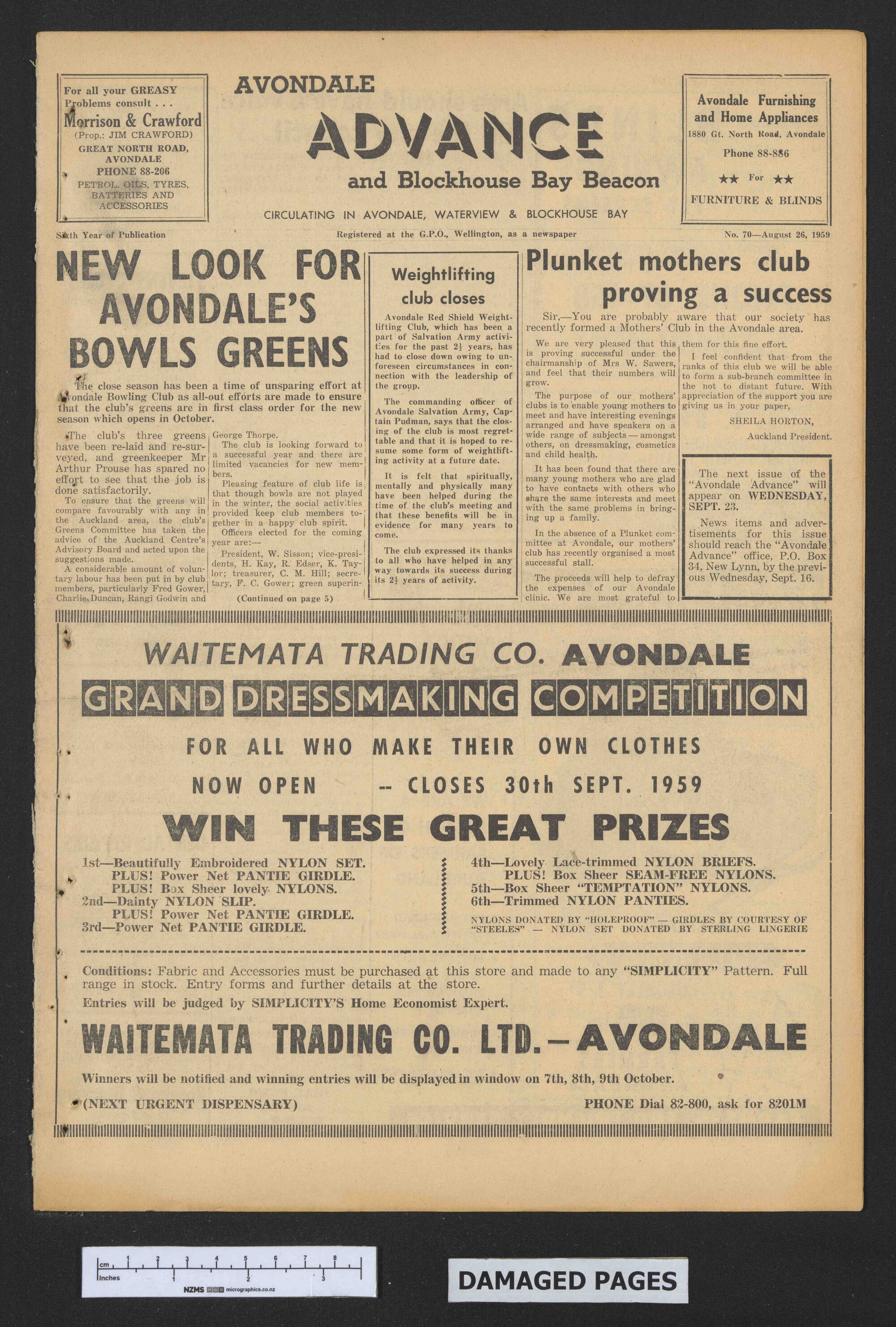 1959-08-26 Avondale Advance and Blockhouse Bay Beacon