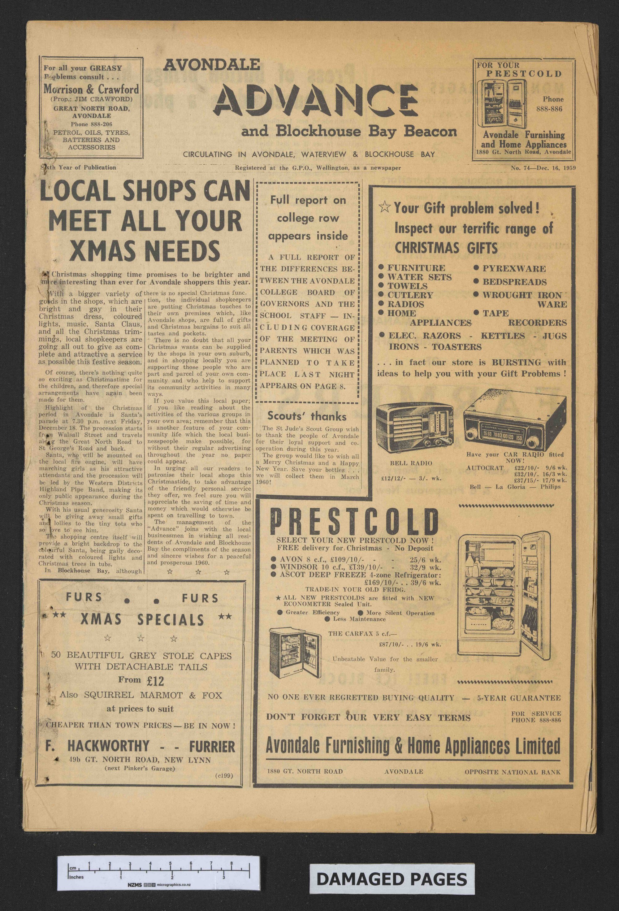 1959-12-16 Avondale Advance and Blockhouse Bay Beacon