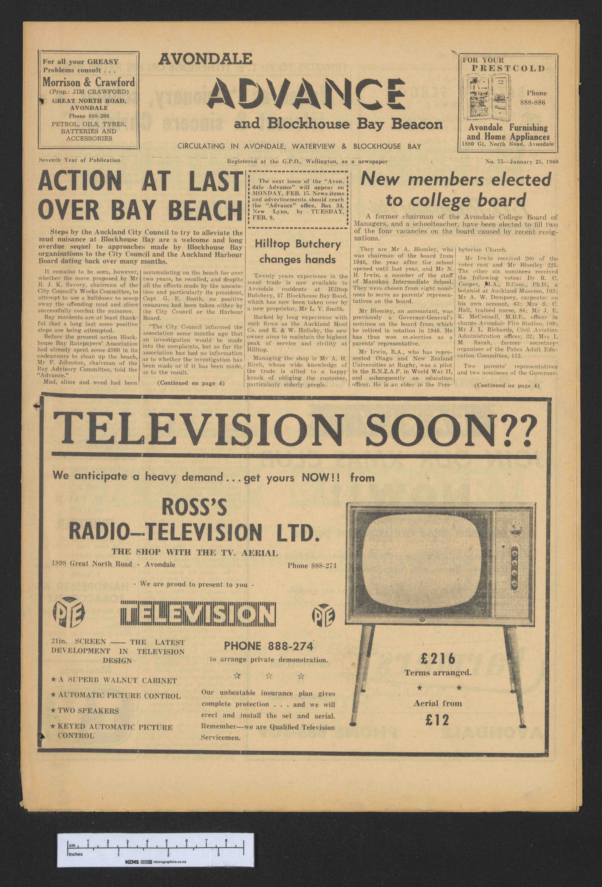 1960-01-25 Avondale Advance and Blockhouse Bay Beacon