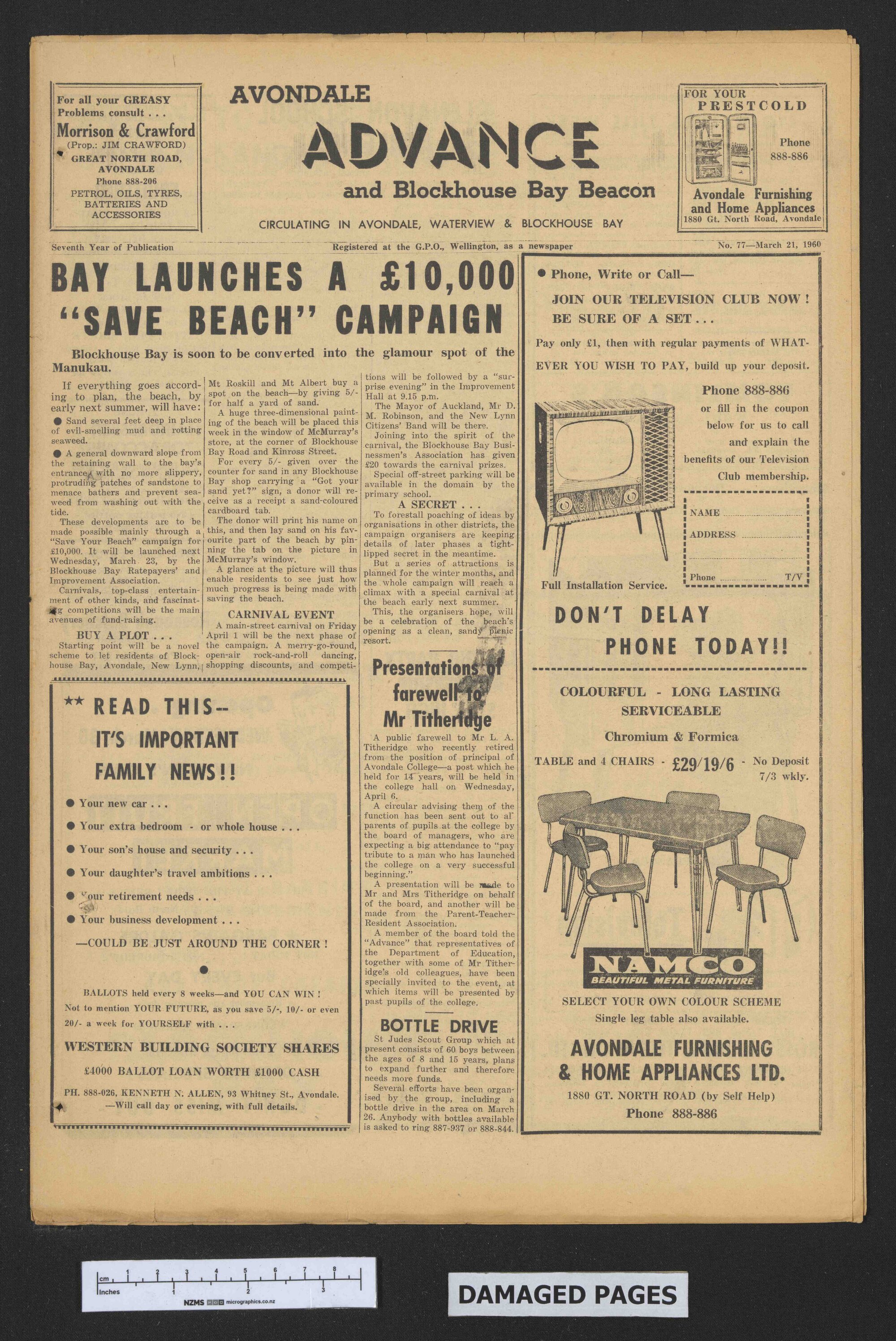 1960-03-21 Avondale Advance and Blockhouse Bay Beacon