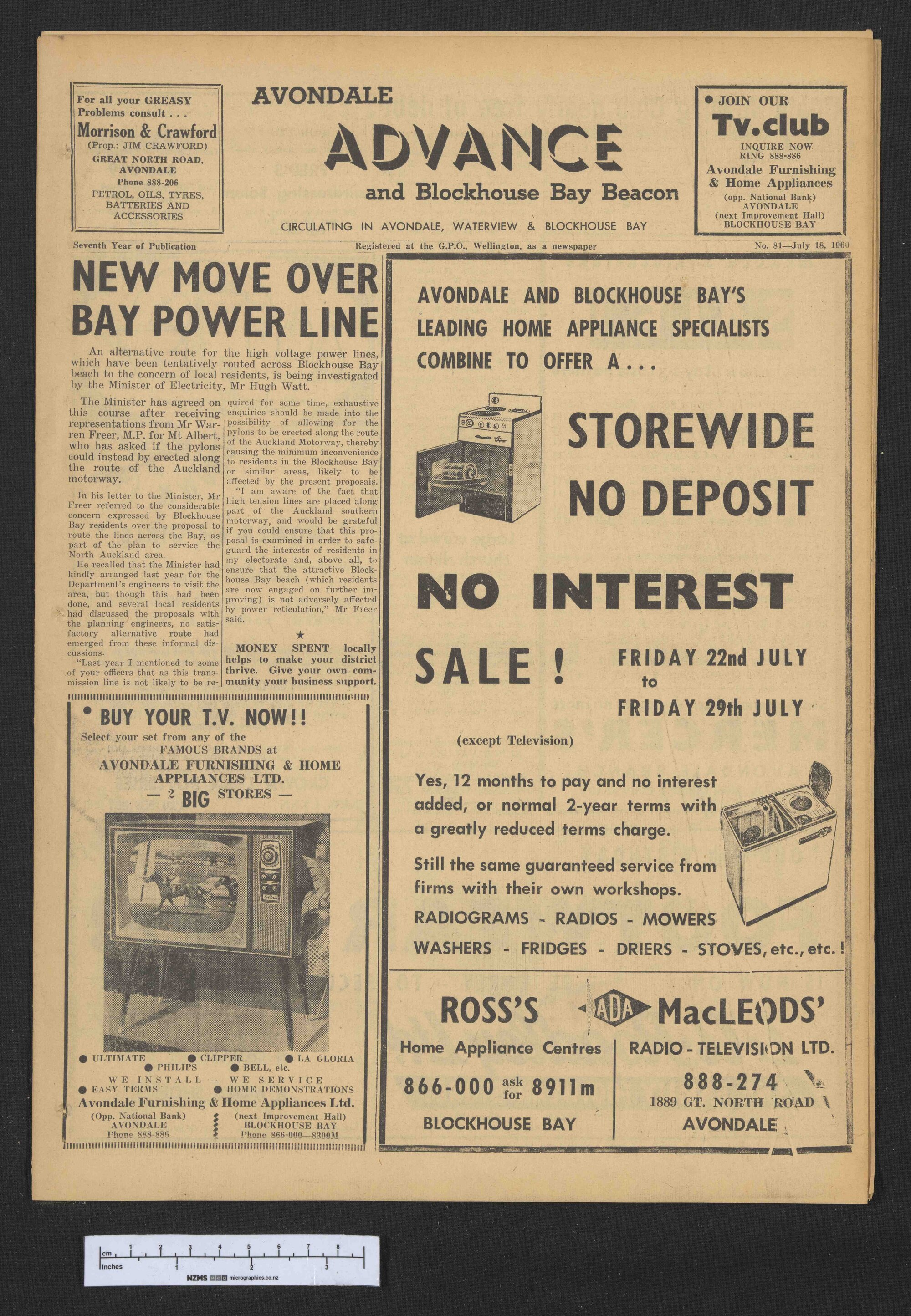 1960-07-18 Avondale Advance and Blockhouse Bay Beacon