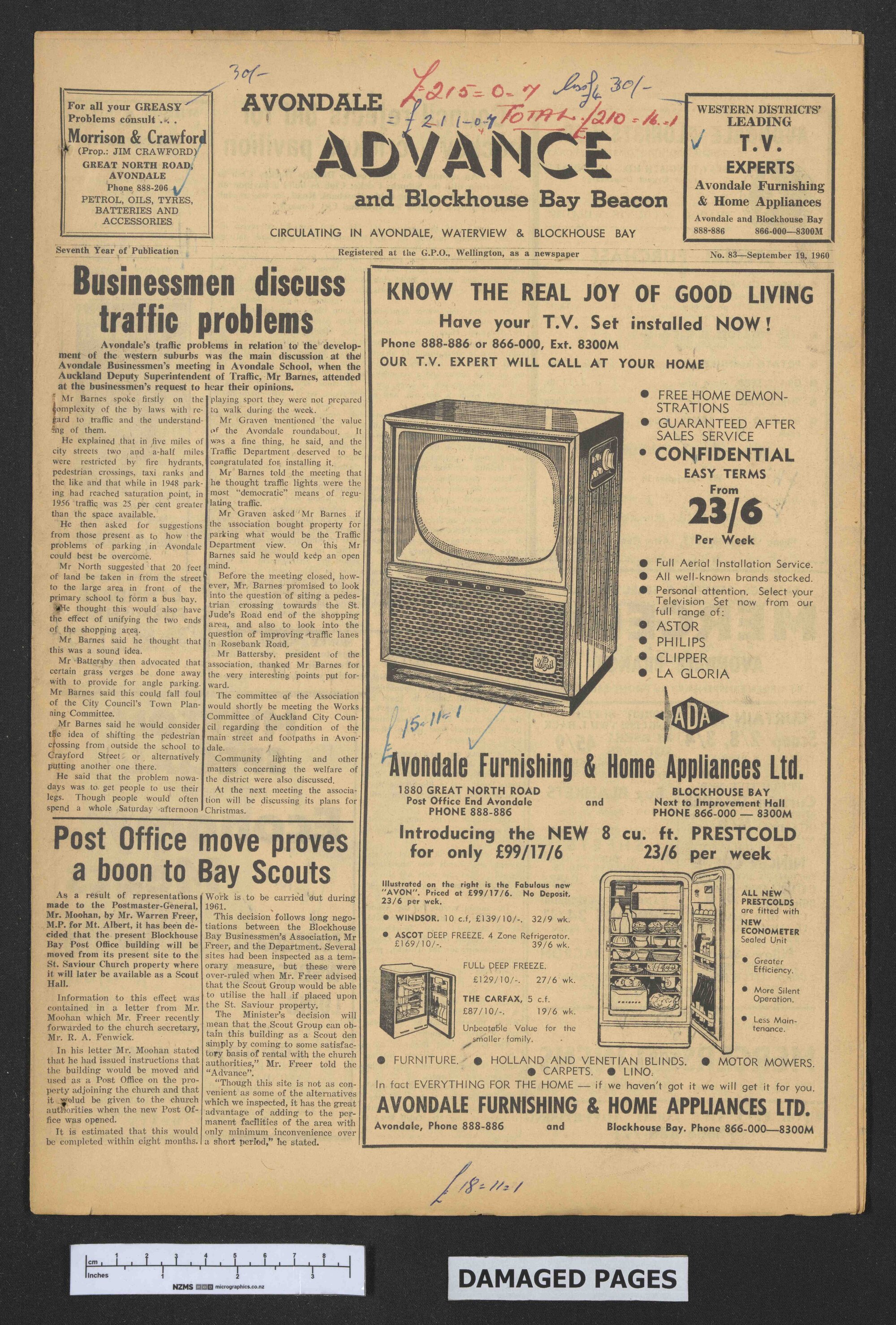 1960-09-19 Avondale Advance and Blockhouse Bay Beacon
