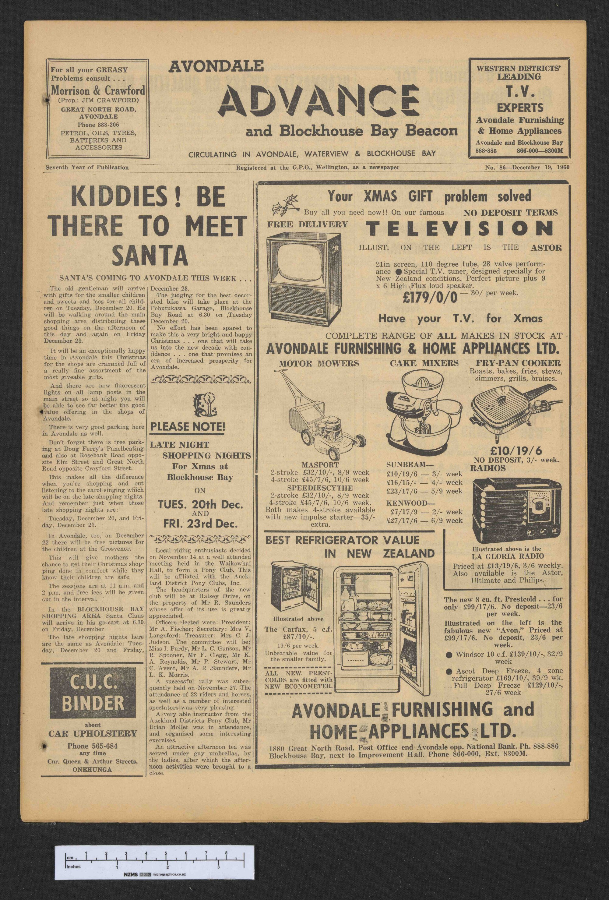1960-12-19 Avondale Advance and Blockhouse Bay Beacon