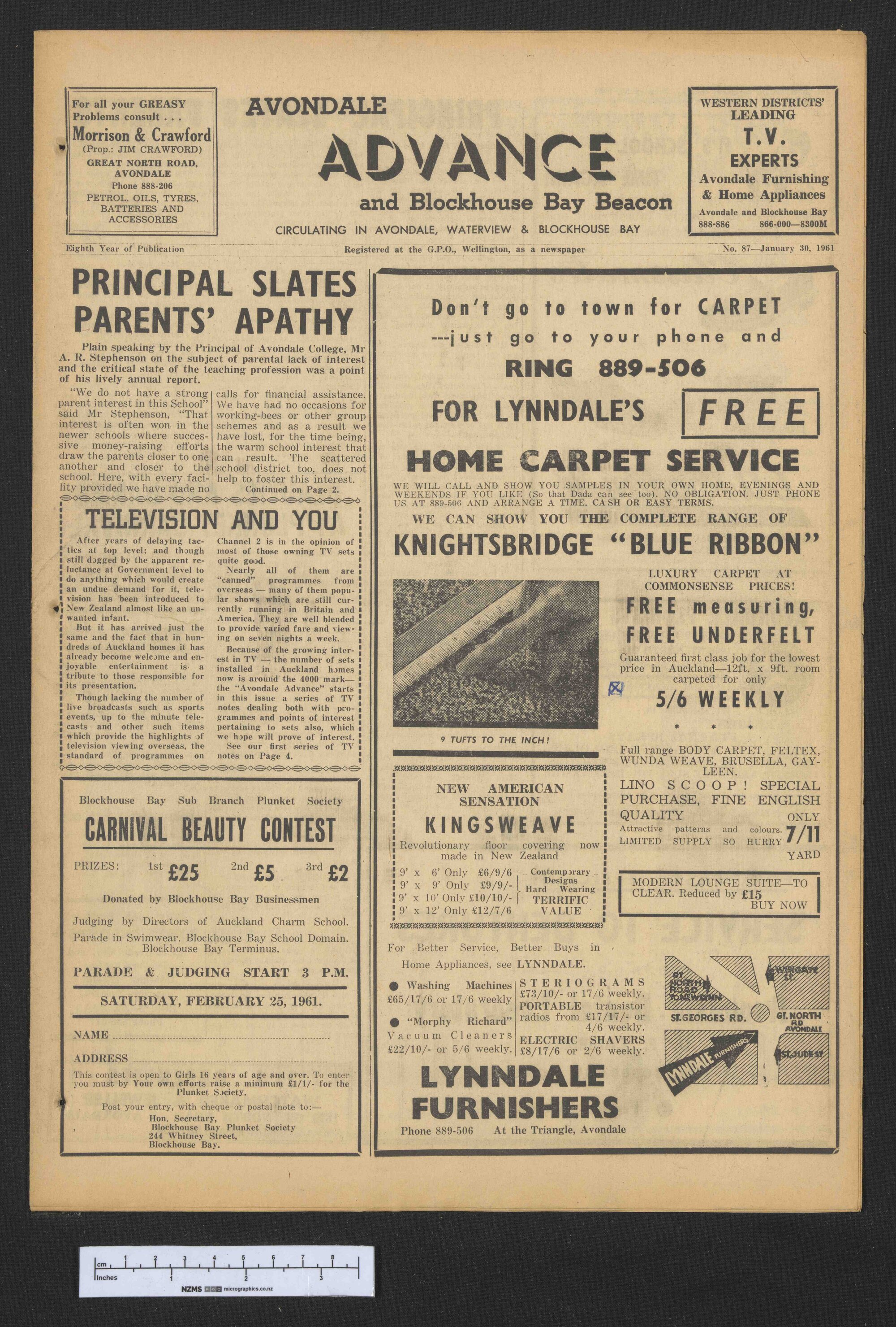 1961-01-30 Avondale Advance and Blockhouse Bay Beacon