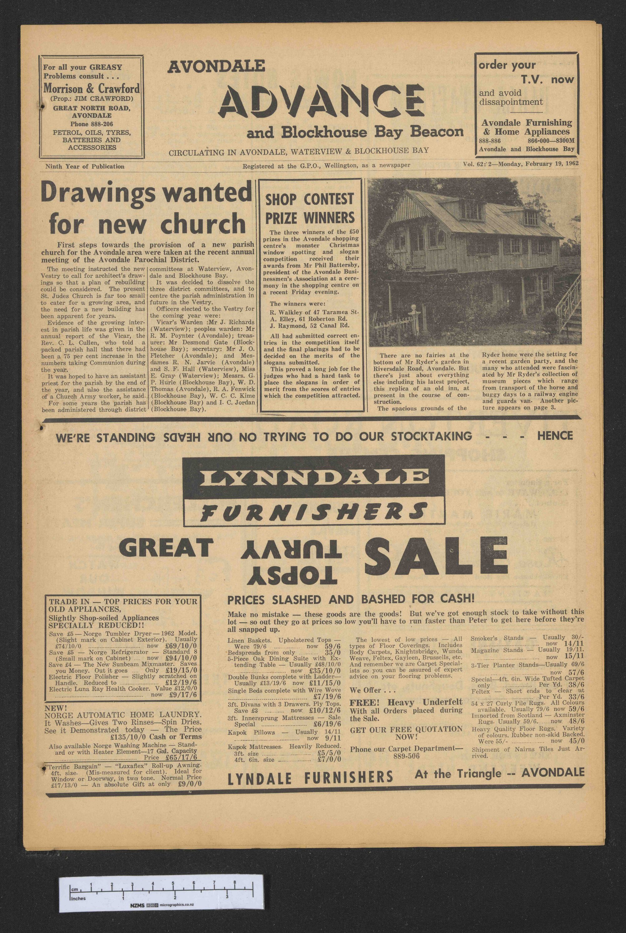 1962-02-19 Avondale Advance and Blockhouse Bay Beacon