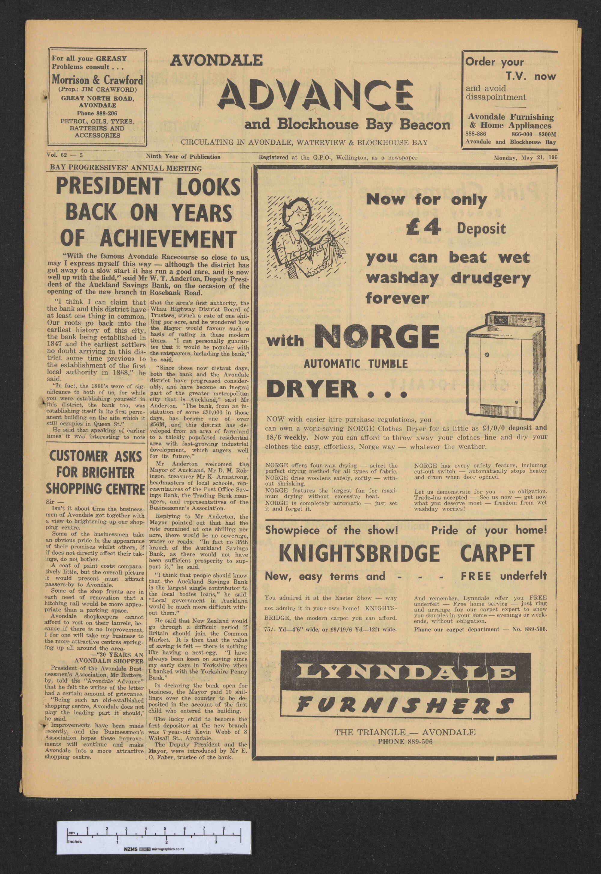 1962-05-21 Avondale Advance and Blockhouse Bay Beacon