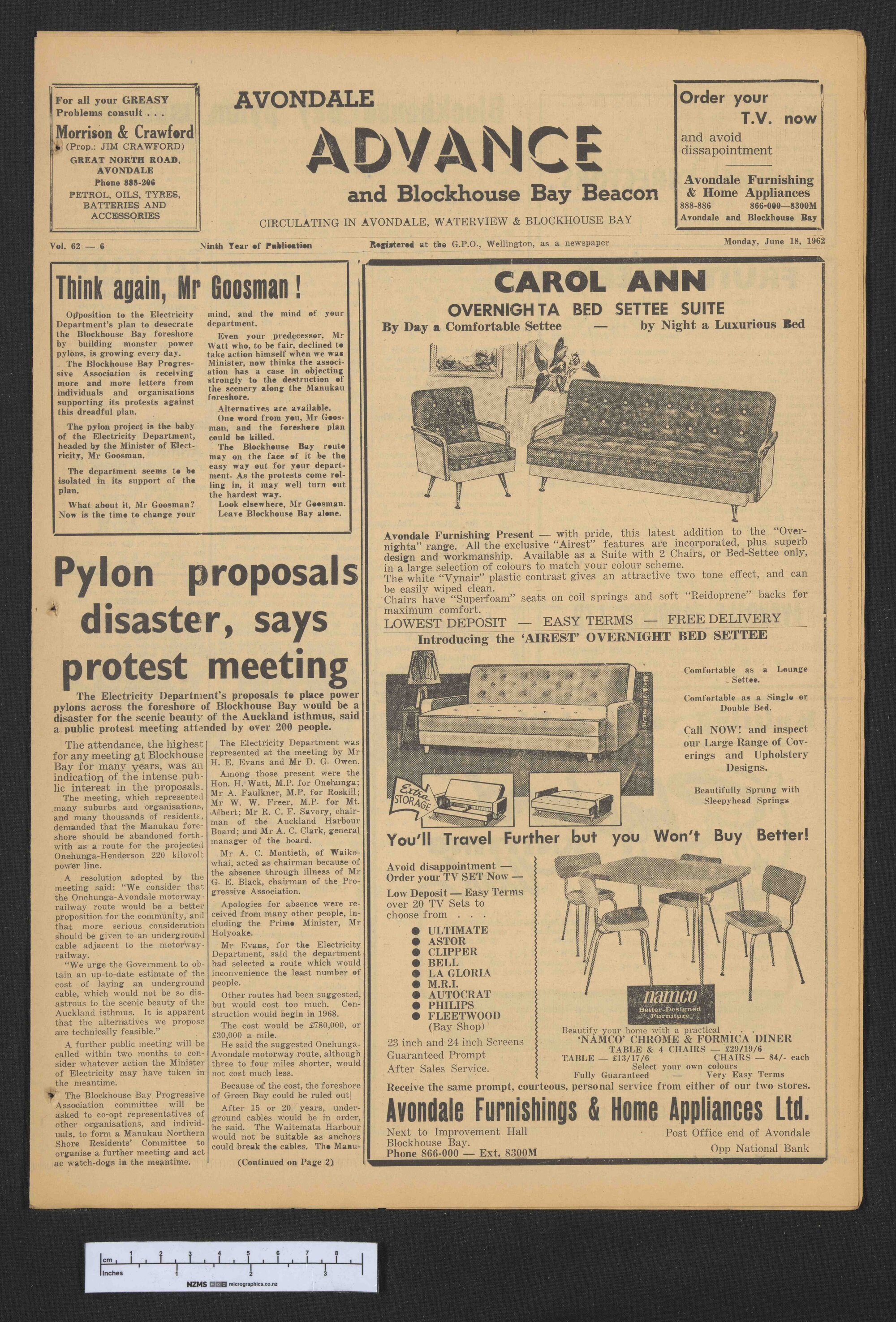 1962-06-18 Avondale Advance and Blockhouse Bay Beacon