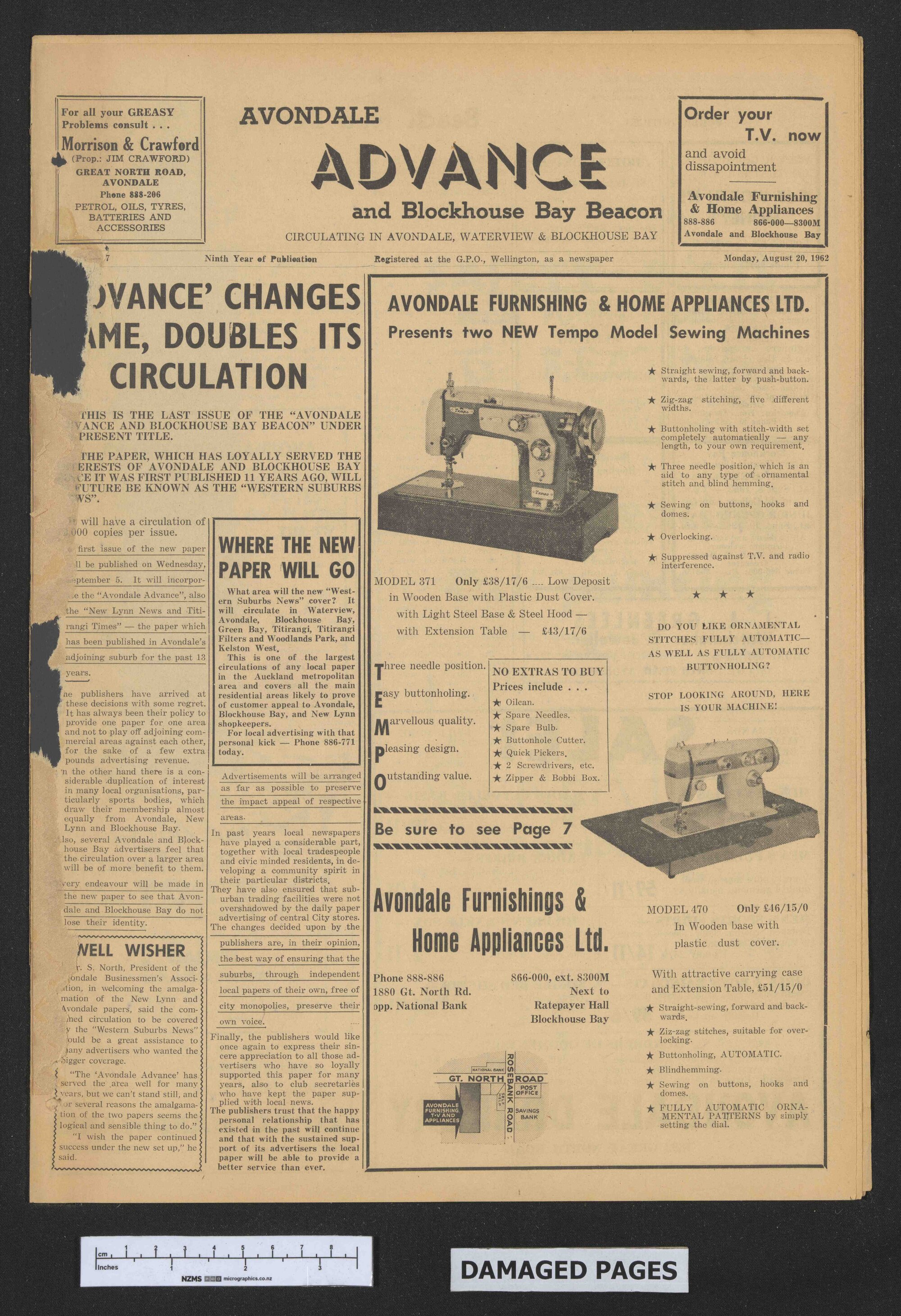 1962-08-20 Avondale Advance and Blockhouse Bay Beacon