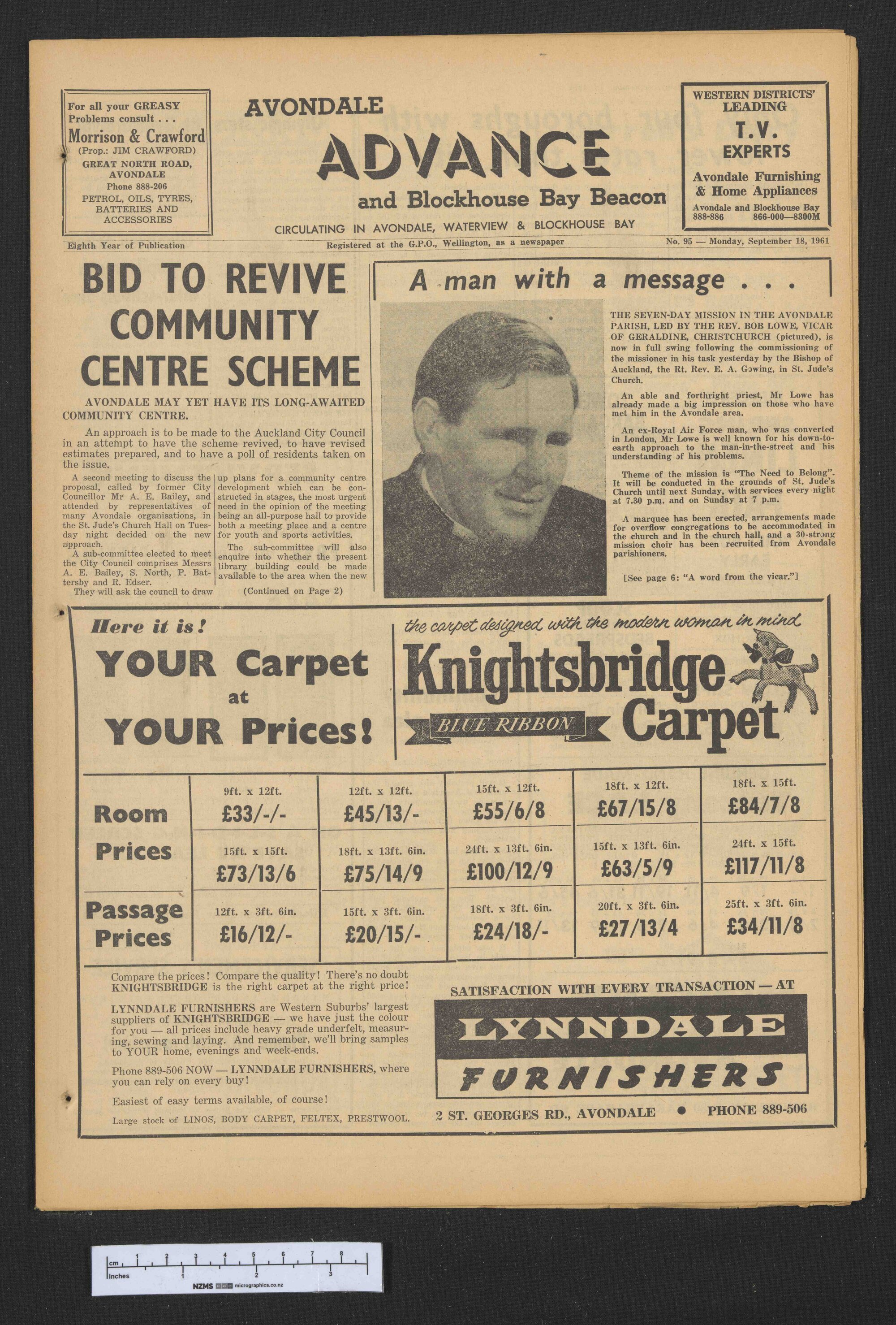 1961-09-18 Avondale Advance and Blockhouse Bay Beacon