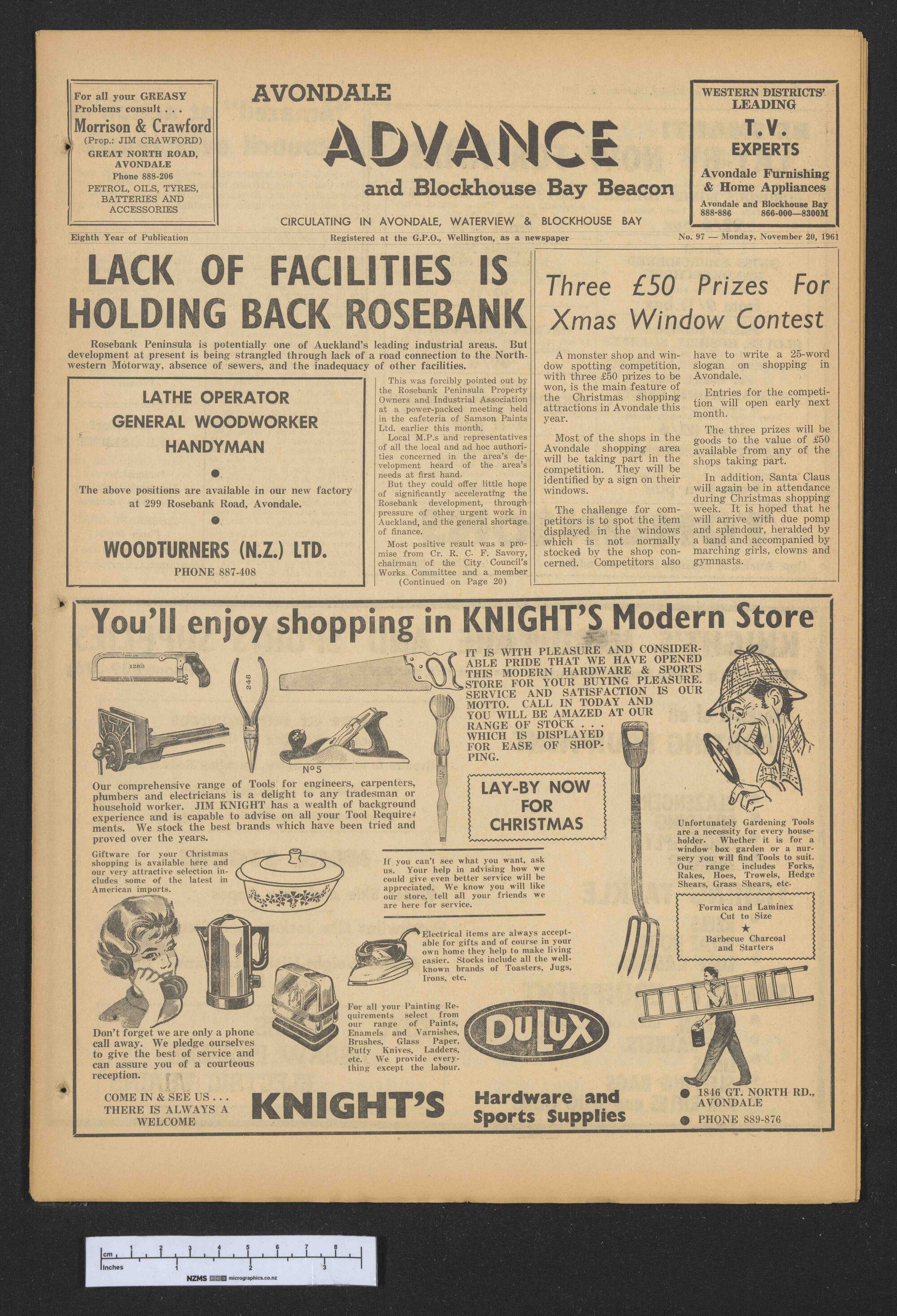 1961-11-20 Avondale Advance and Blockhouse Bay Beacon