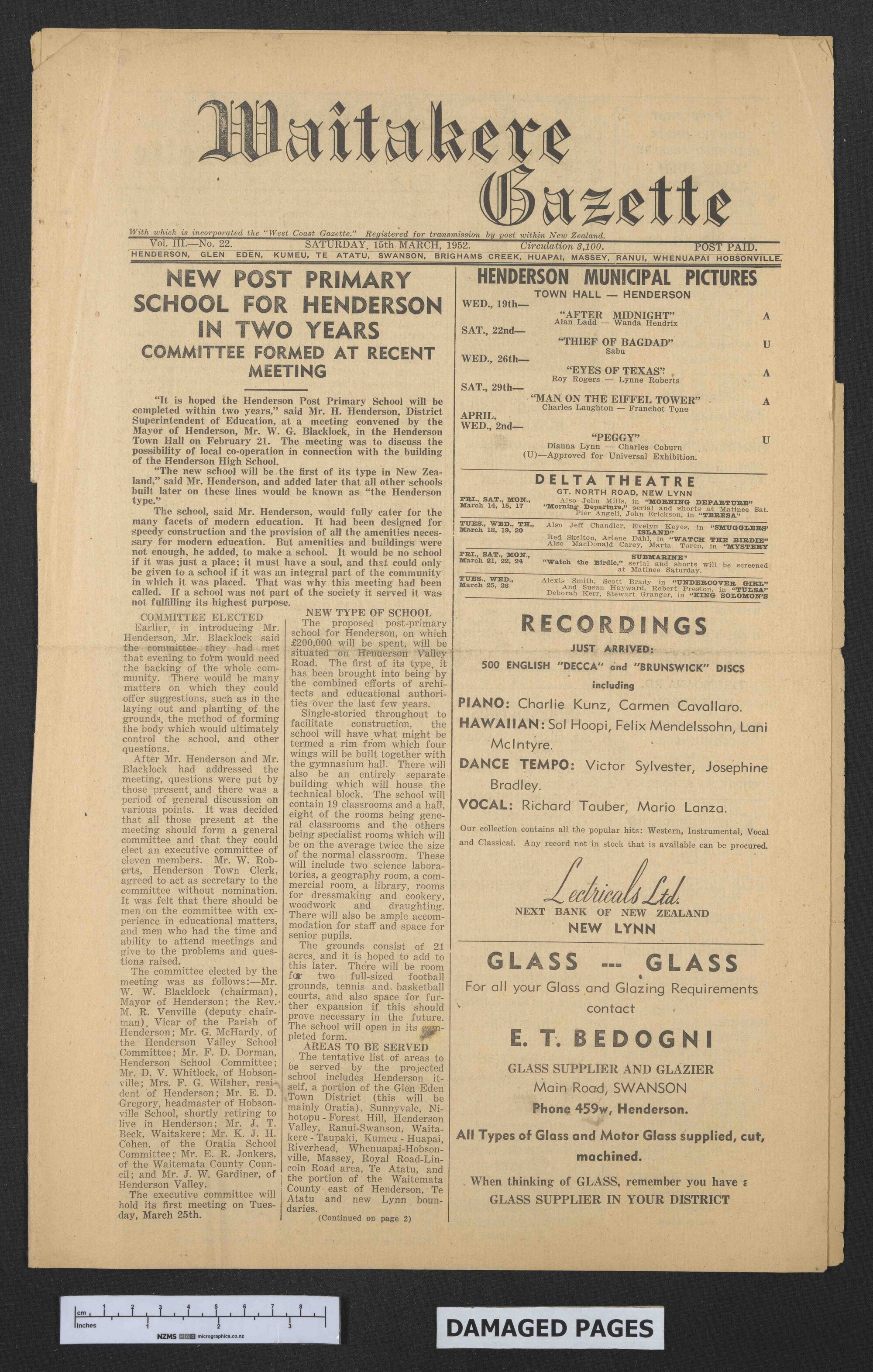 1952-03-15 Waitakere Gazette