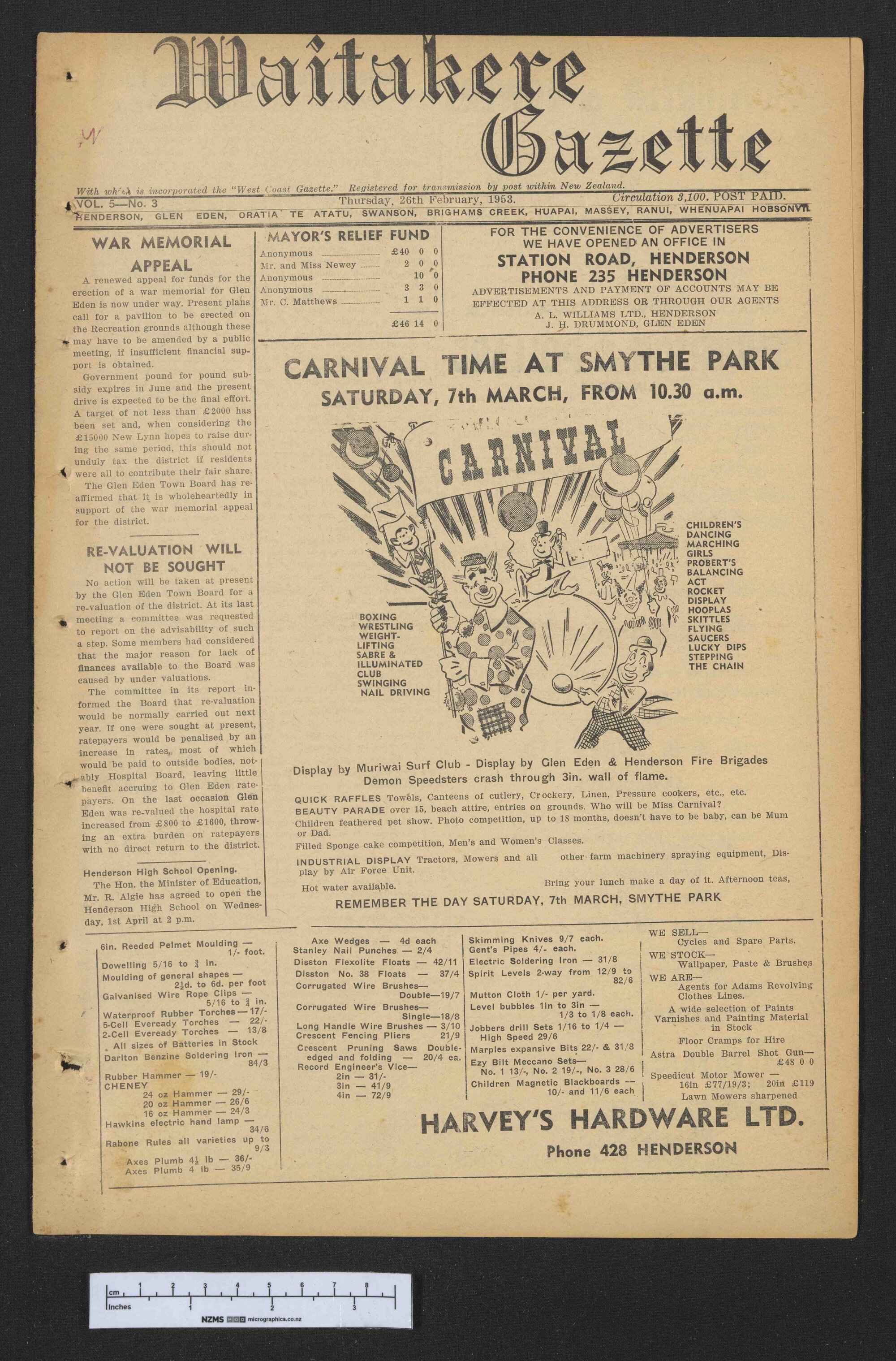 1953-02-26 Waitakere Gazette