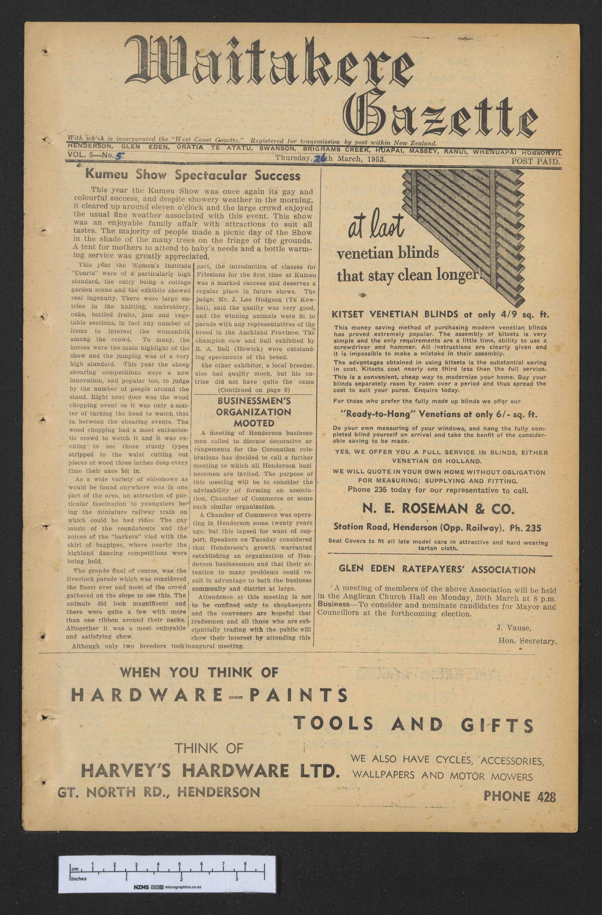 1953-03-26 Waitakere Gazette