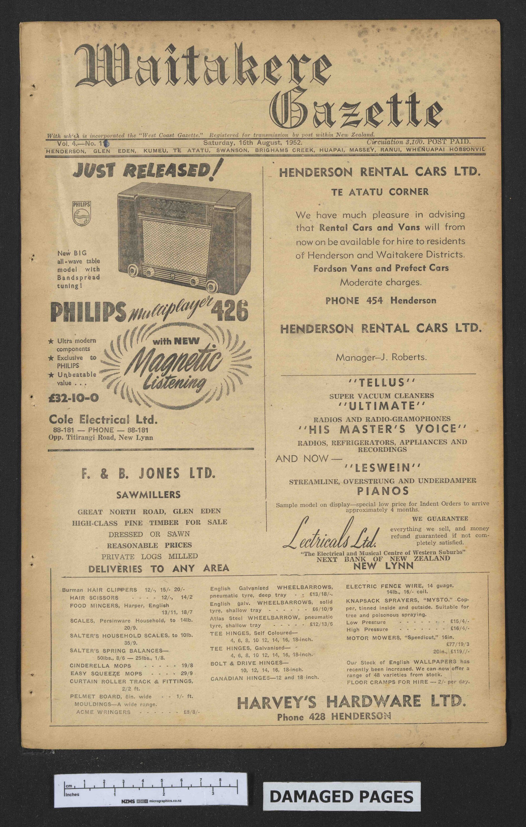 1952-08-16 Waitakere Gazette