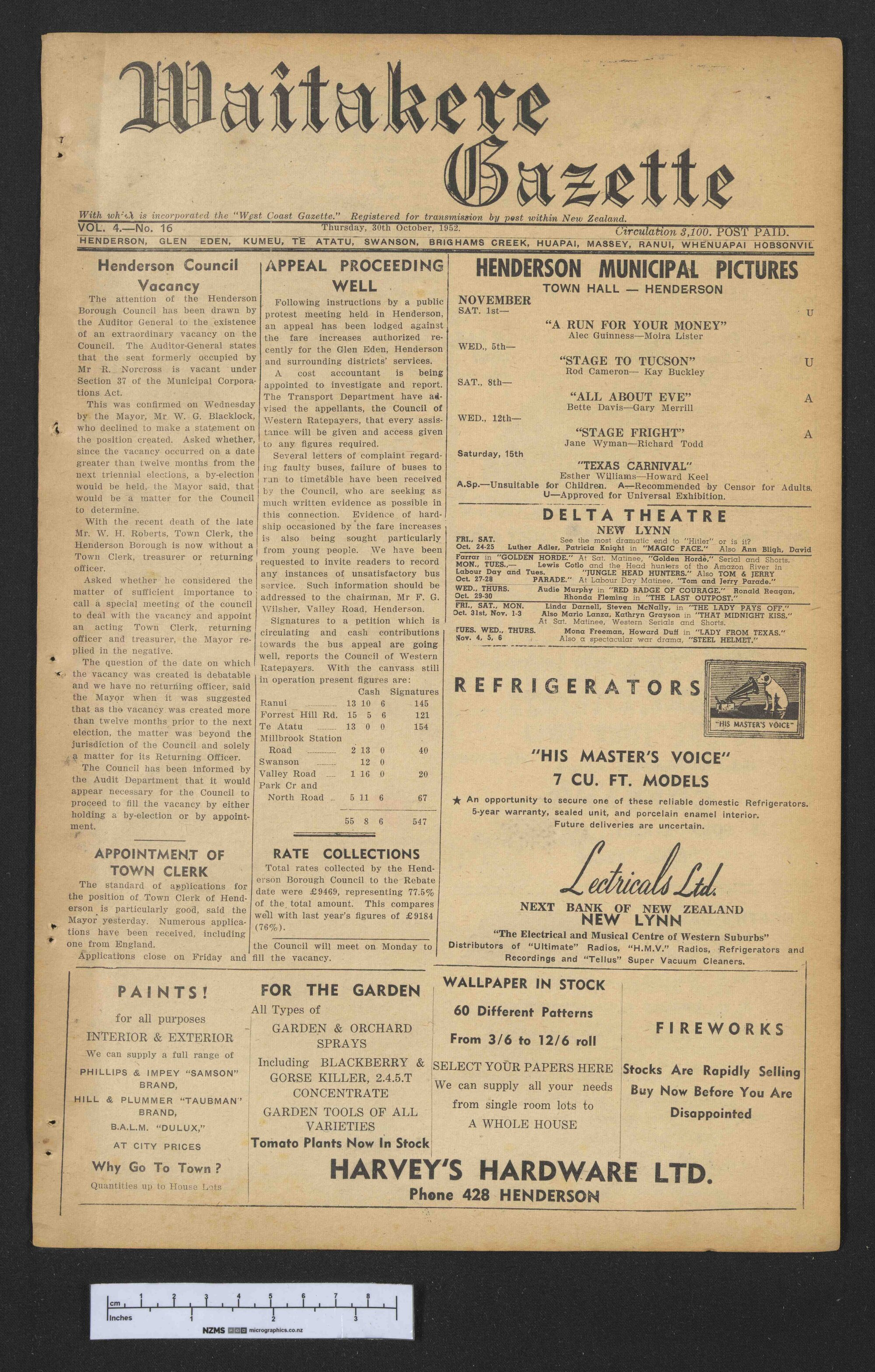 1952-10-30 Waitakere Gazette