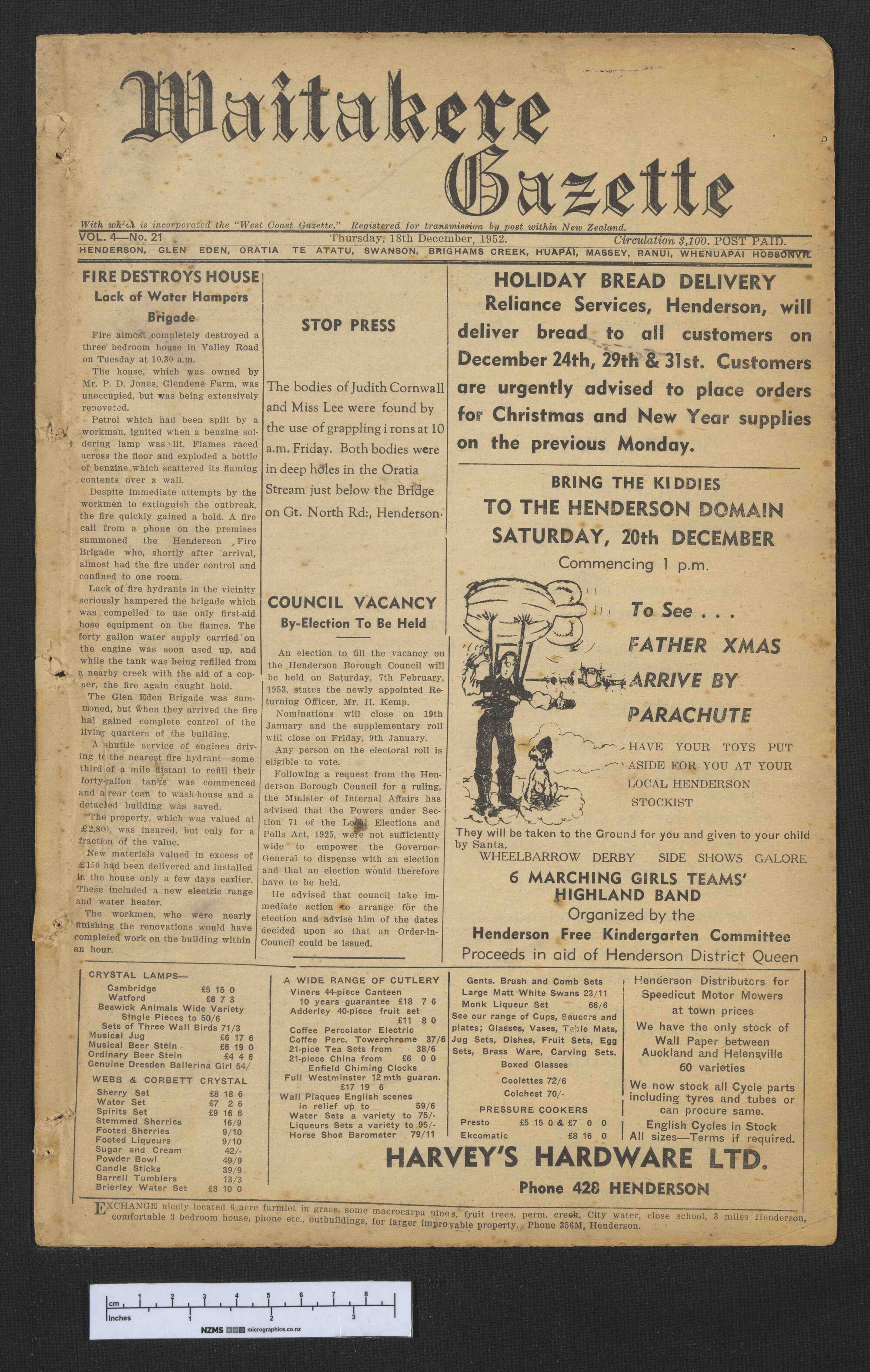 1952-12-18 Waitakere Gazette