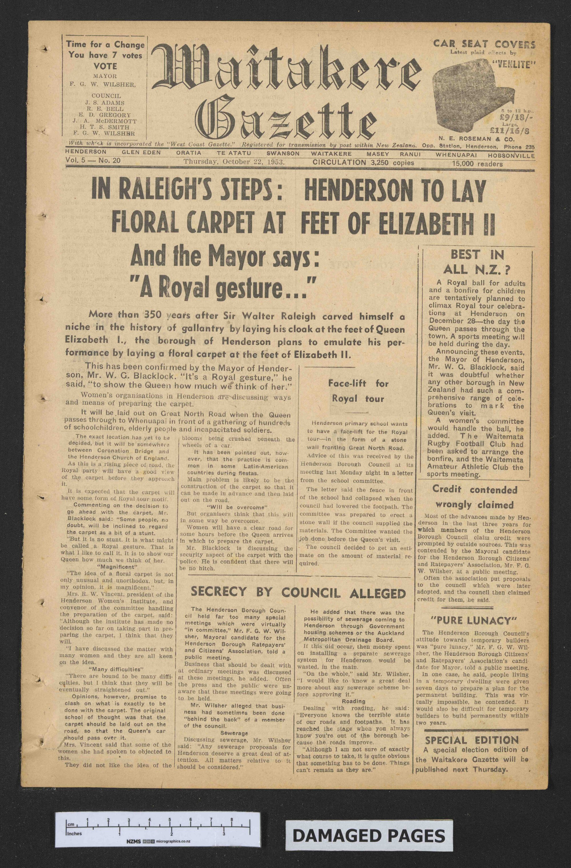1953-10-22 Waitakere Gazette