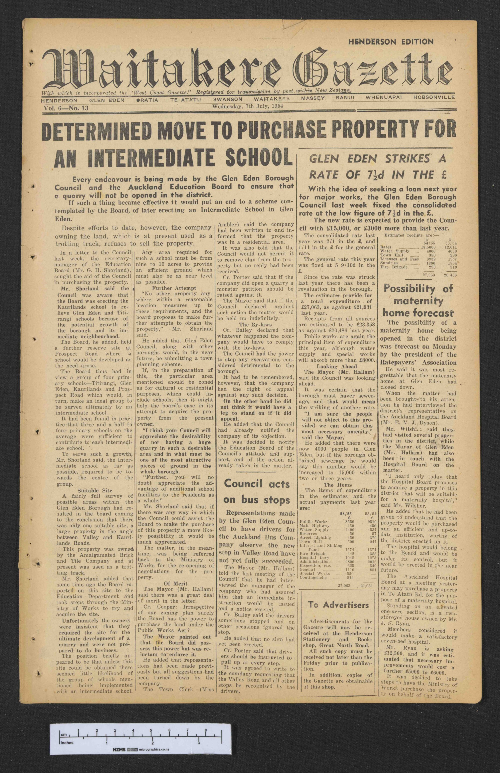1954-07-07 Waitakere Gazette
