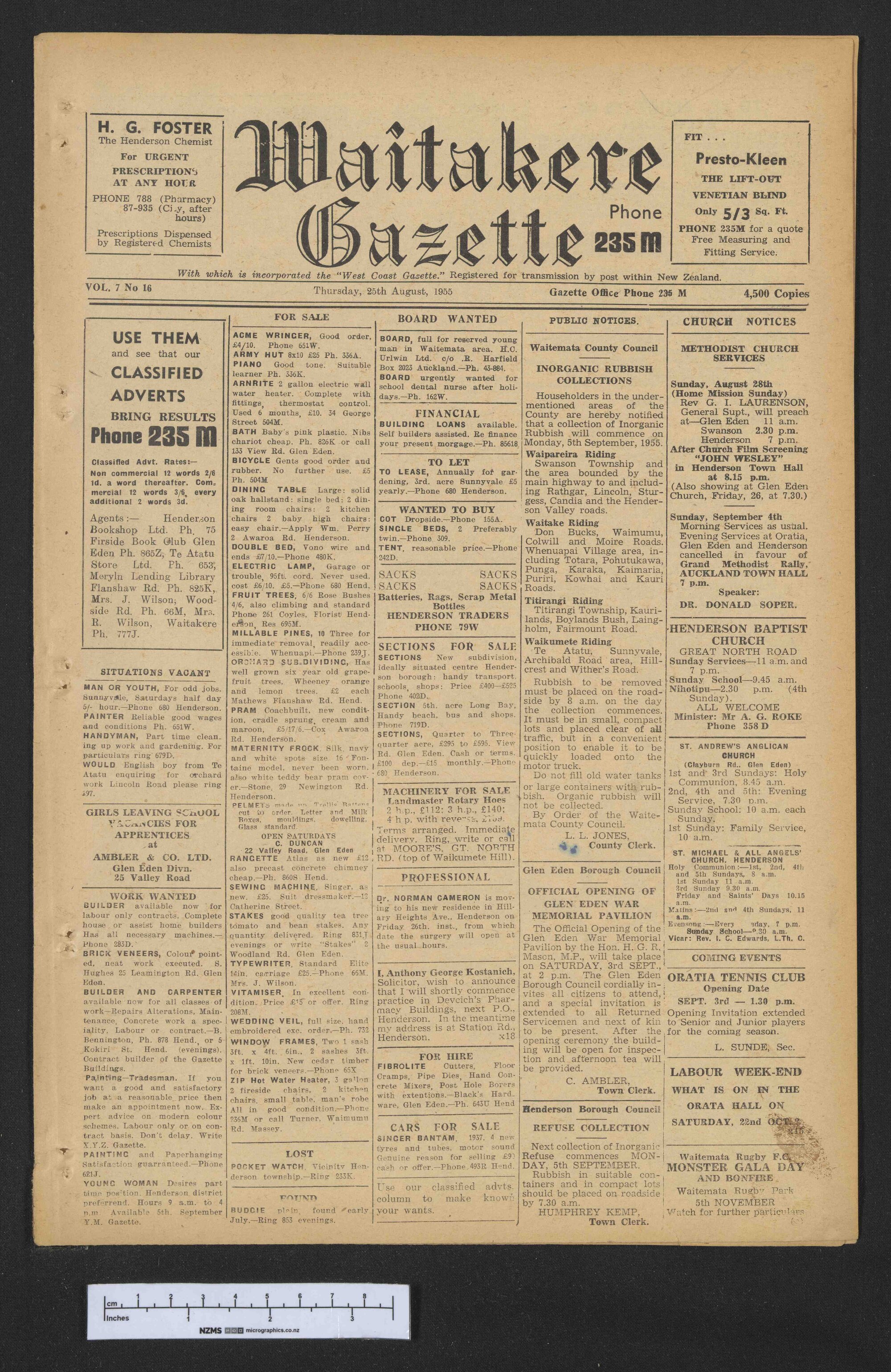 1955-08-25 Waitakere Gazette