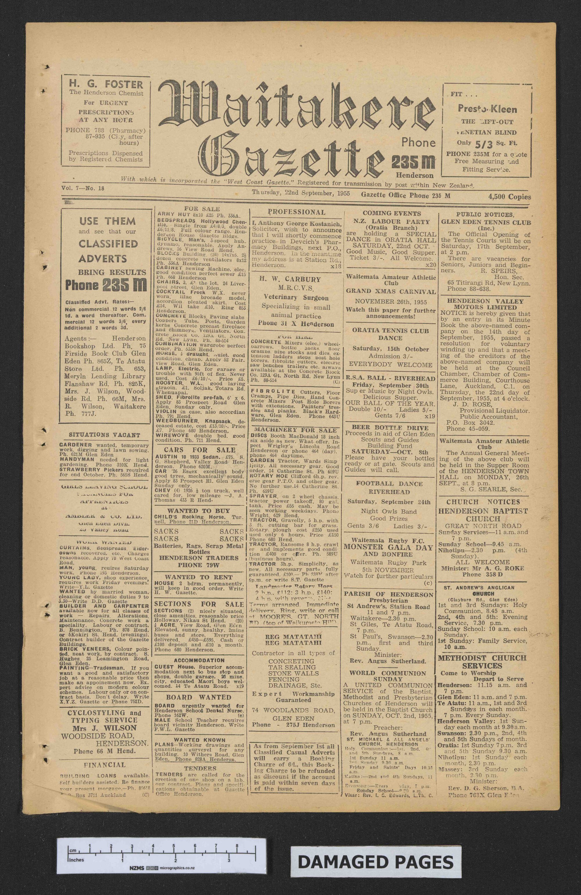 1955-09-22 Waitakere Gazette