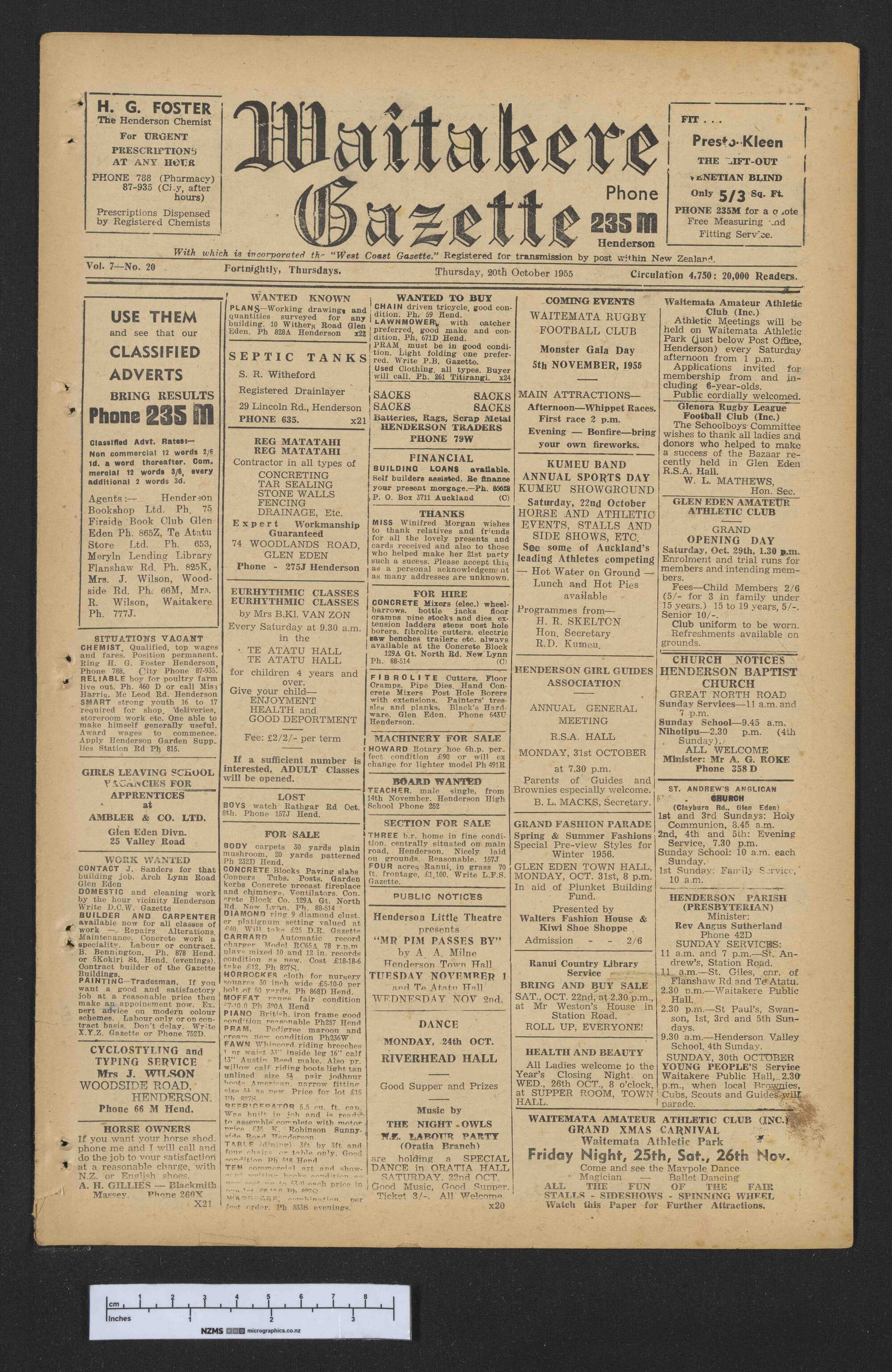 1955-10-20 Waitakere Gazette