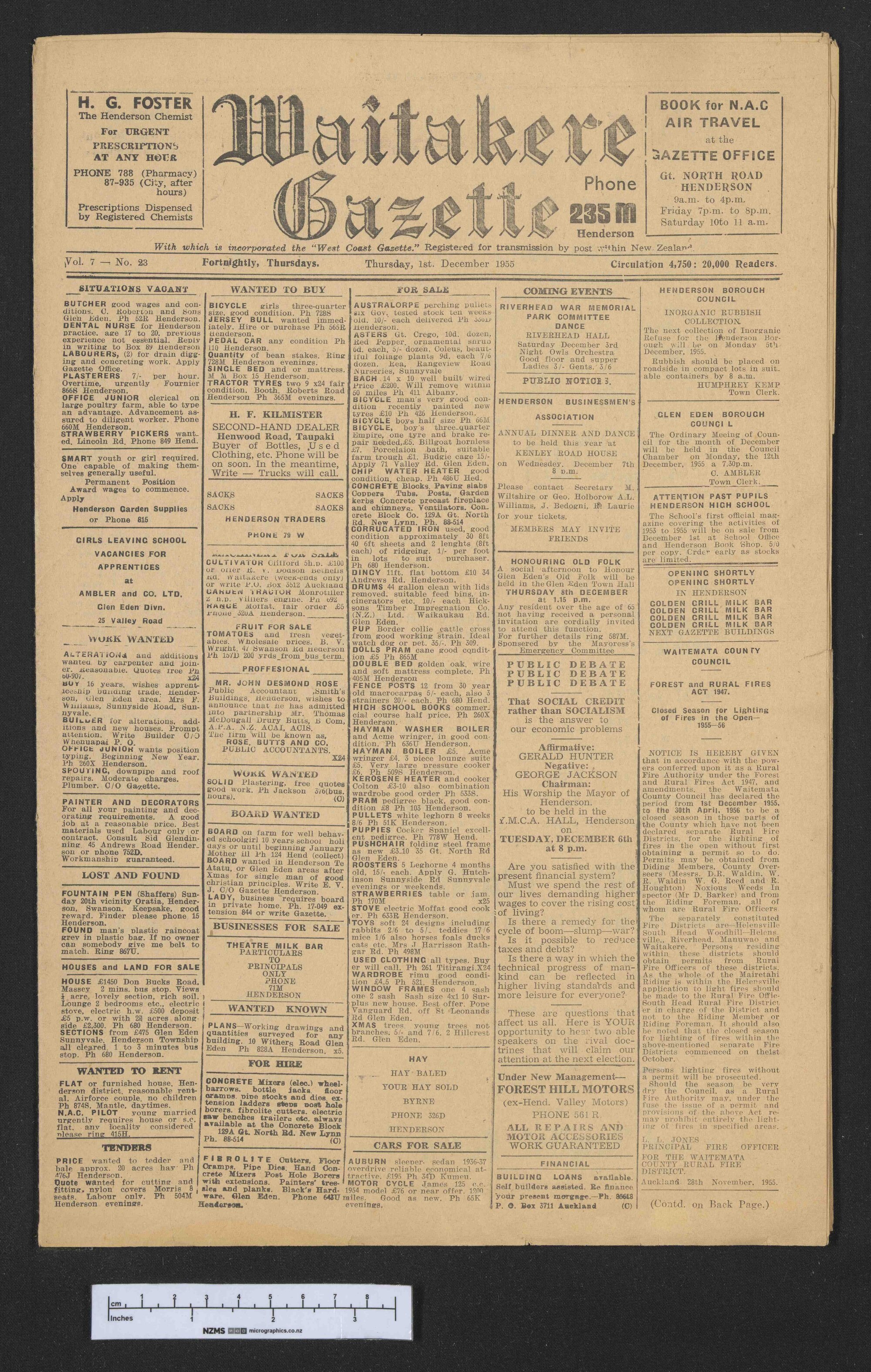 1955-12-01 Waitakere Gazette