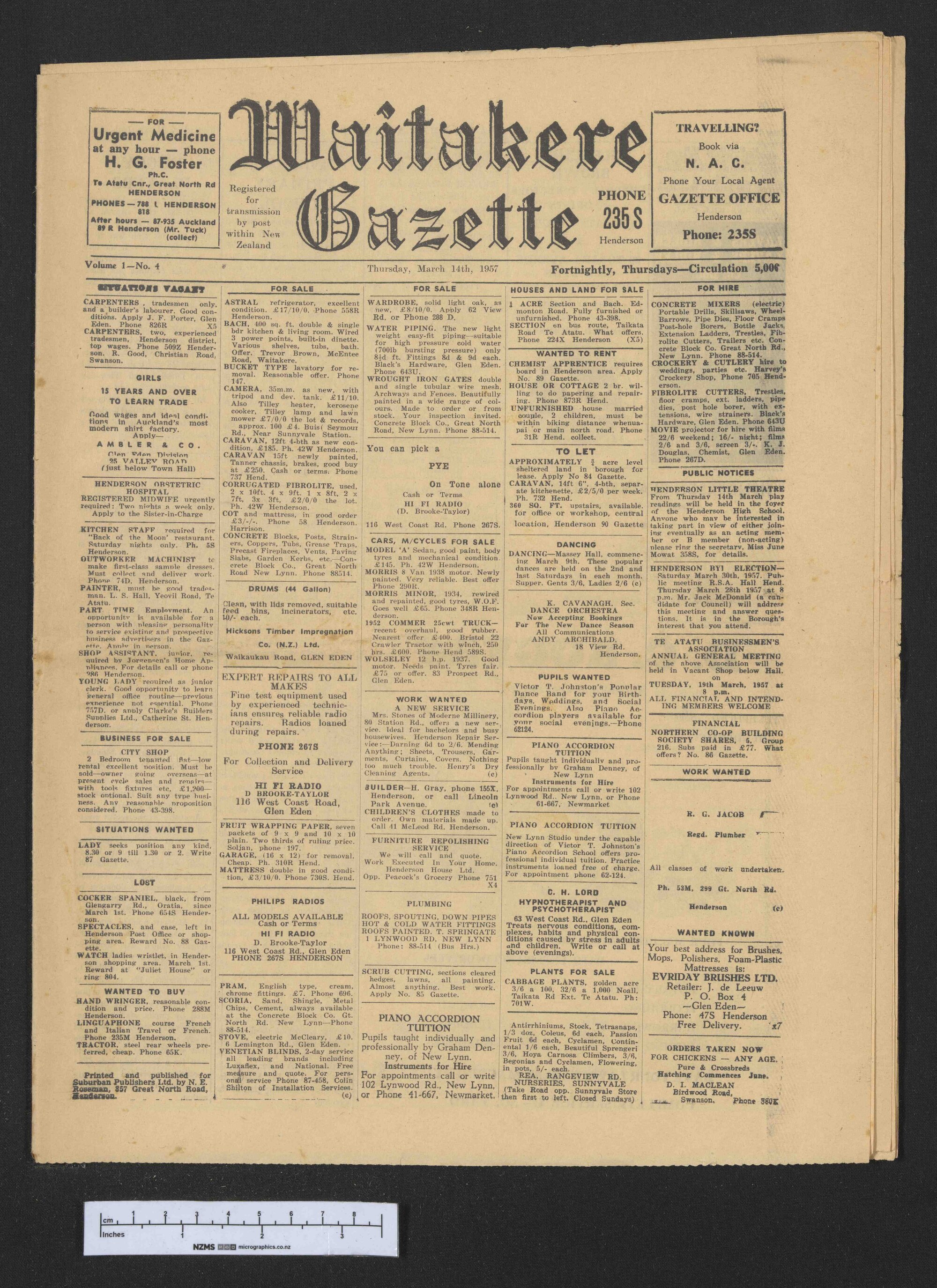 1957-03-14 Waitakere Gazette
