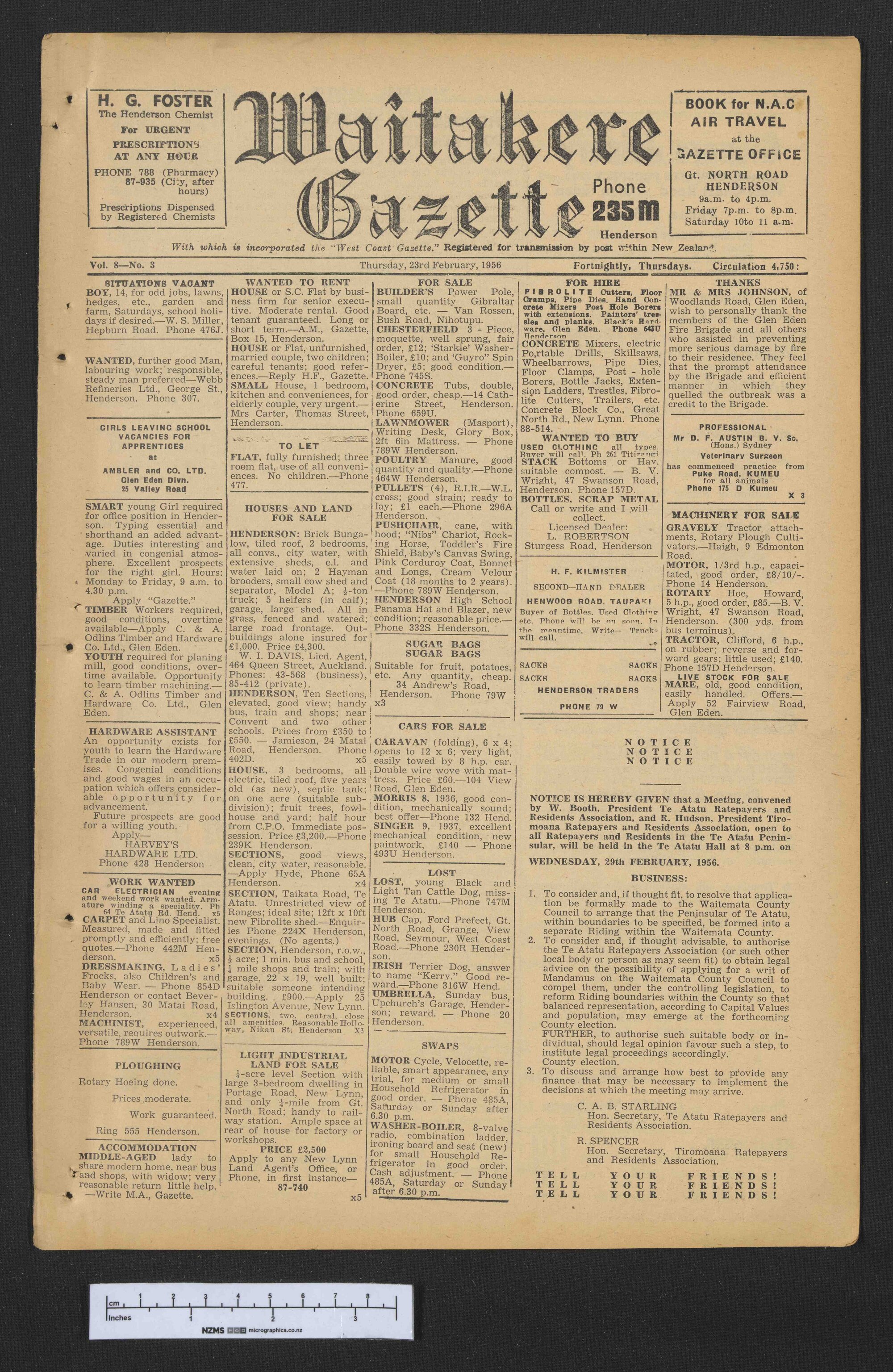 1956-02-23 Waitakere Gazette