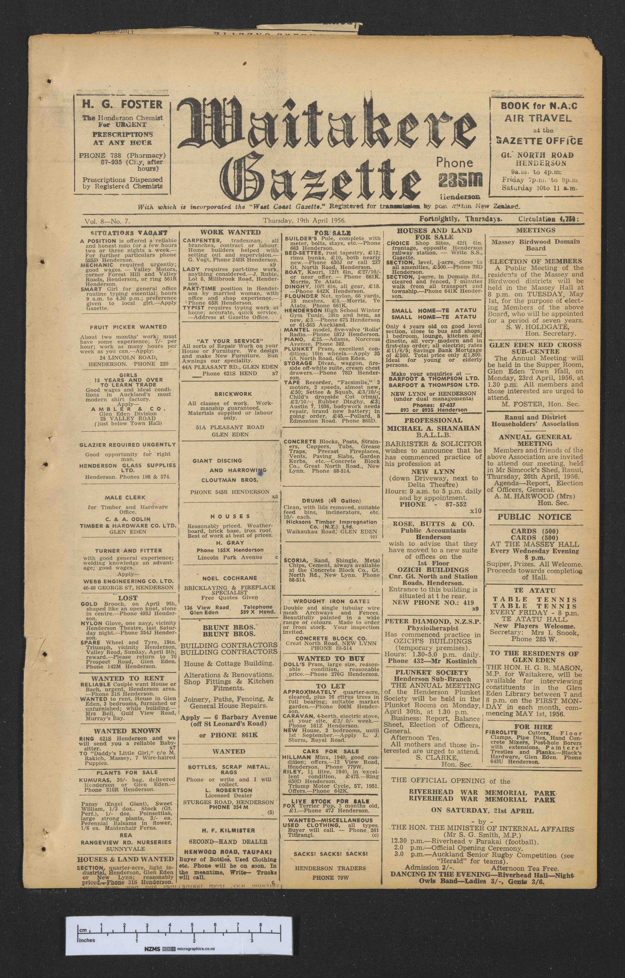 1956-04-19 Waitakere Gazette