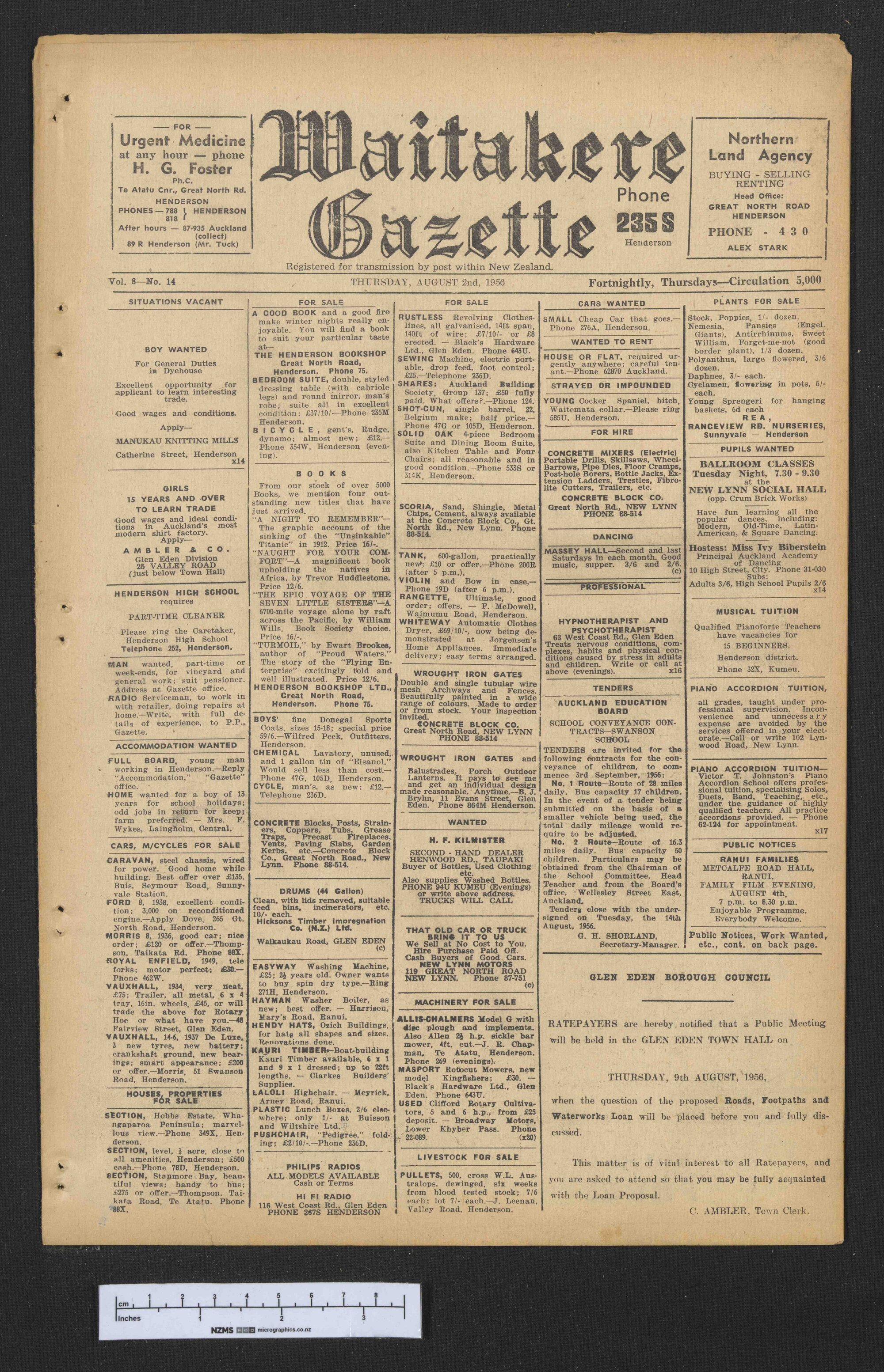 1956-08-02 Waitakere Gazette