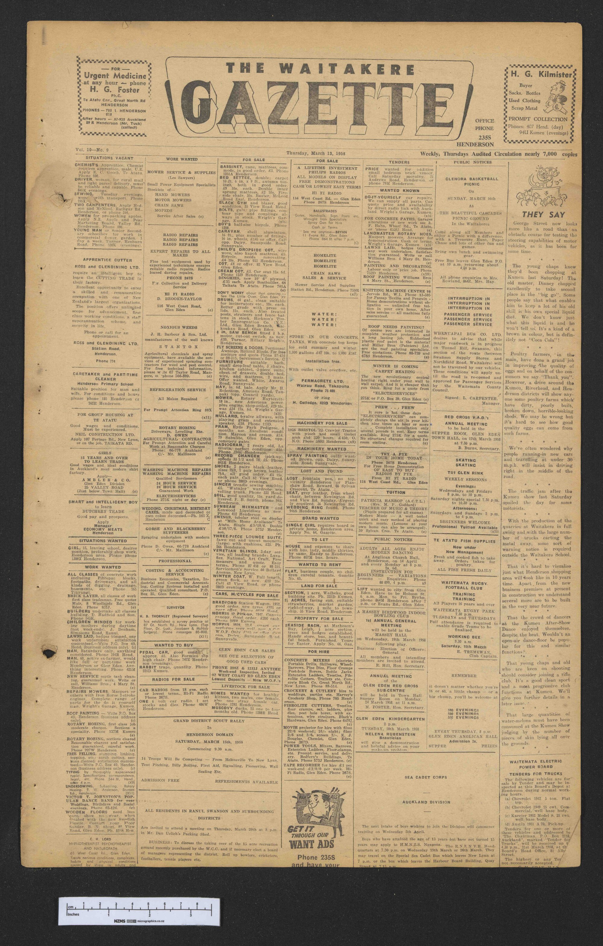 1958-03-13 Waitakere Gazette
