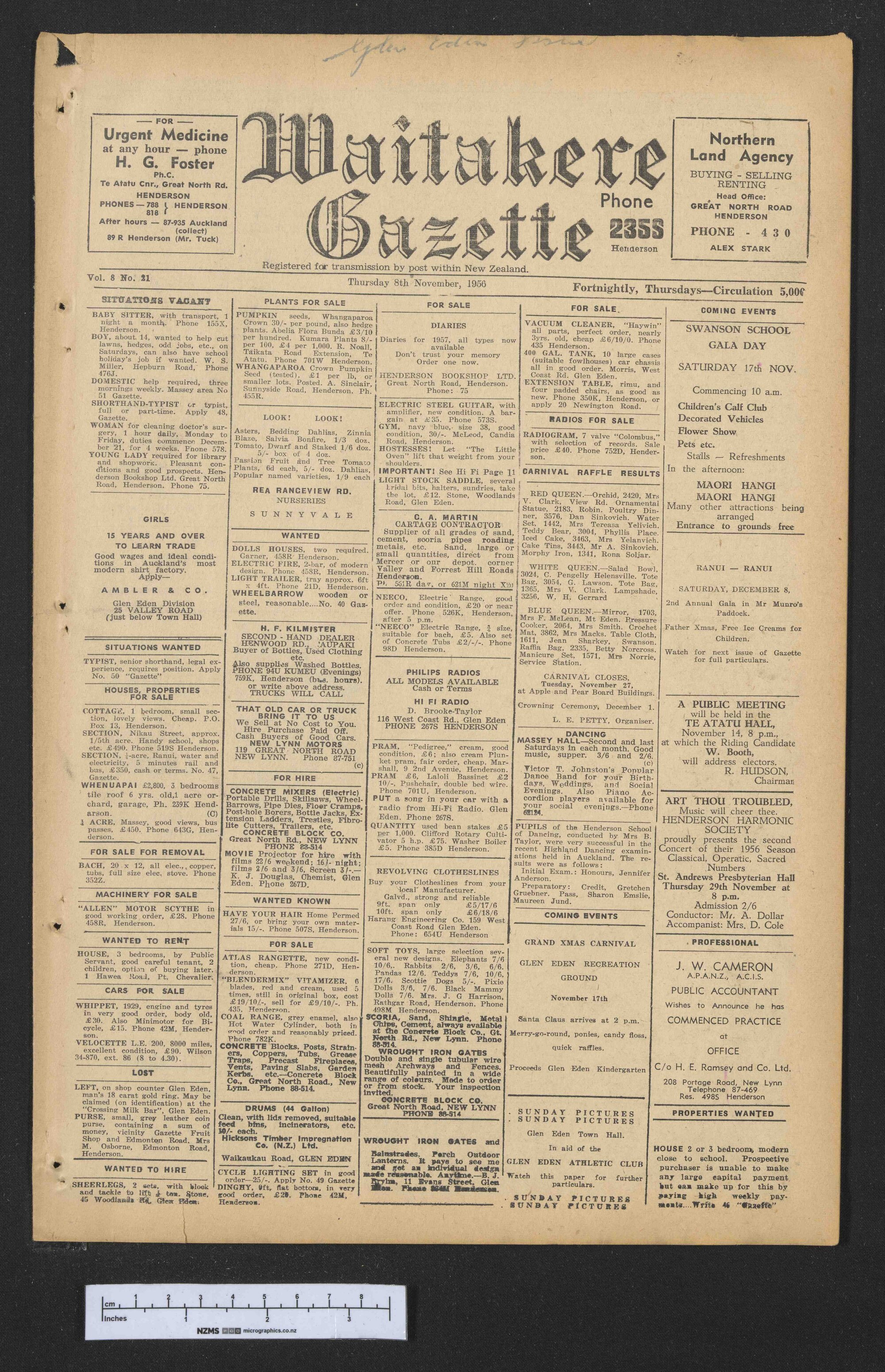 1956-11-08 Waitakere Gazette