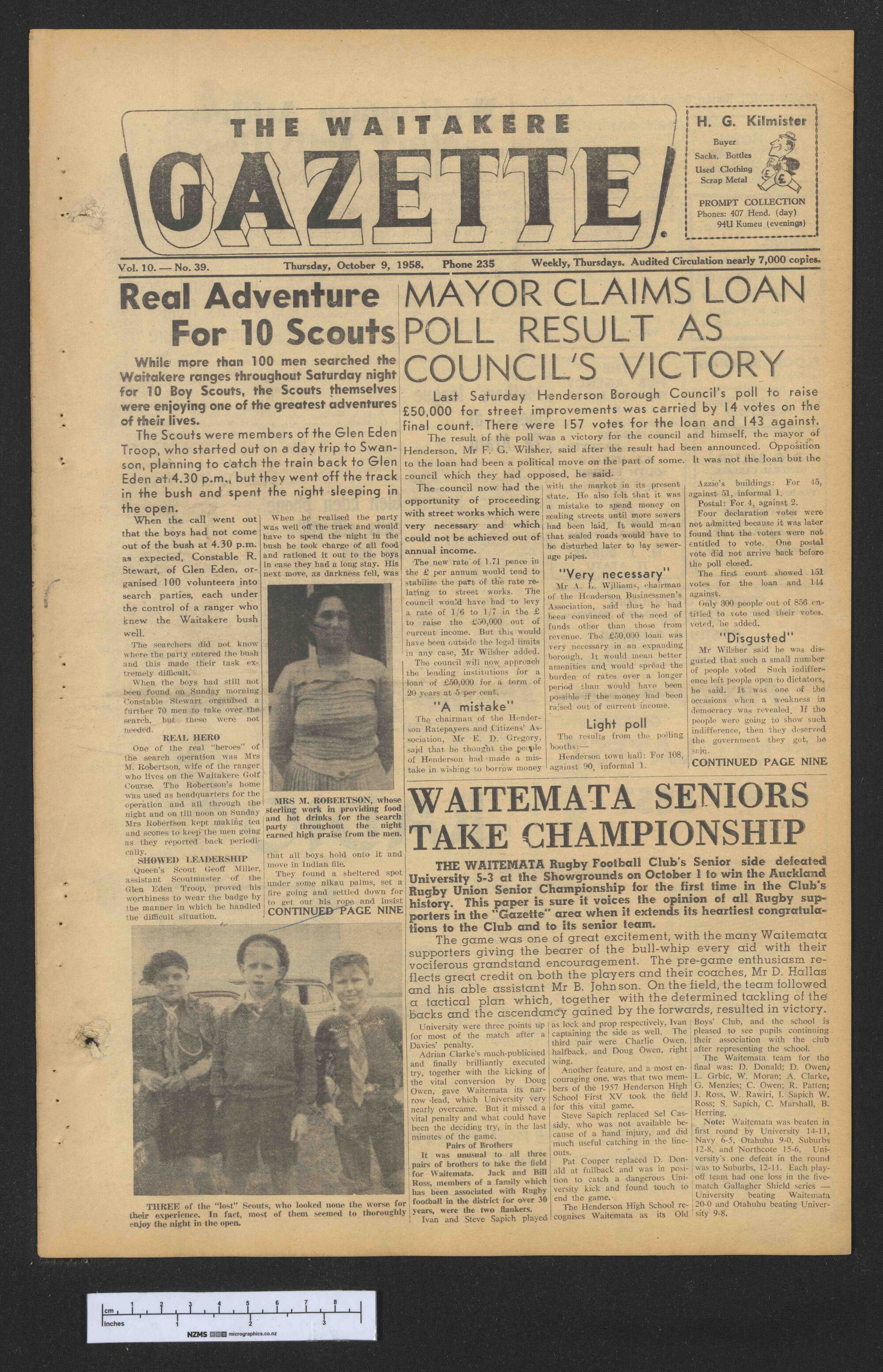 1958-10-09 Waitakere Gazette