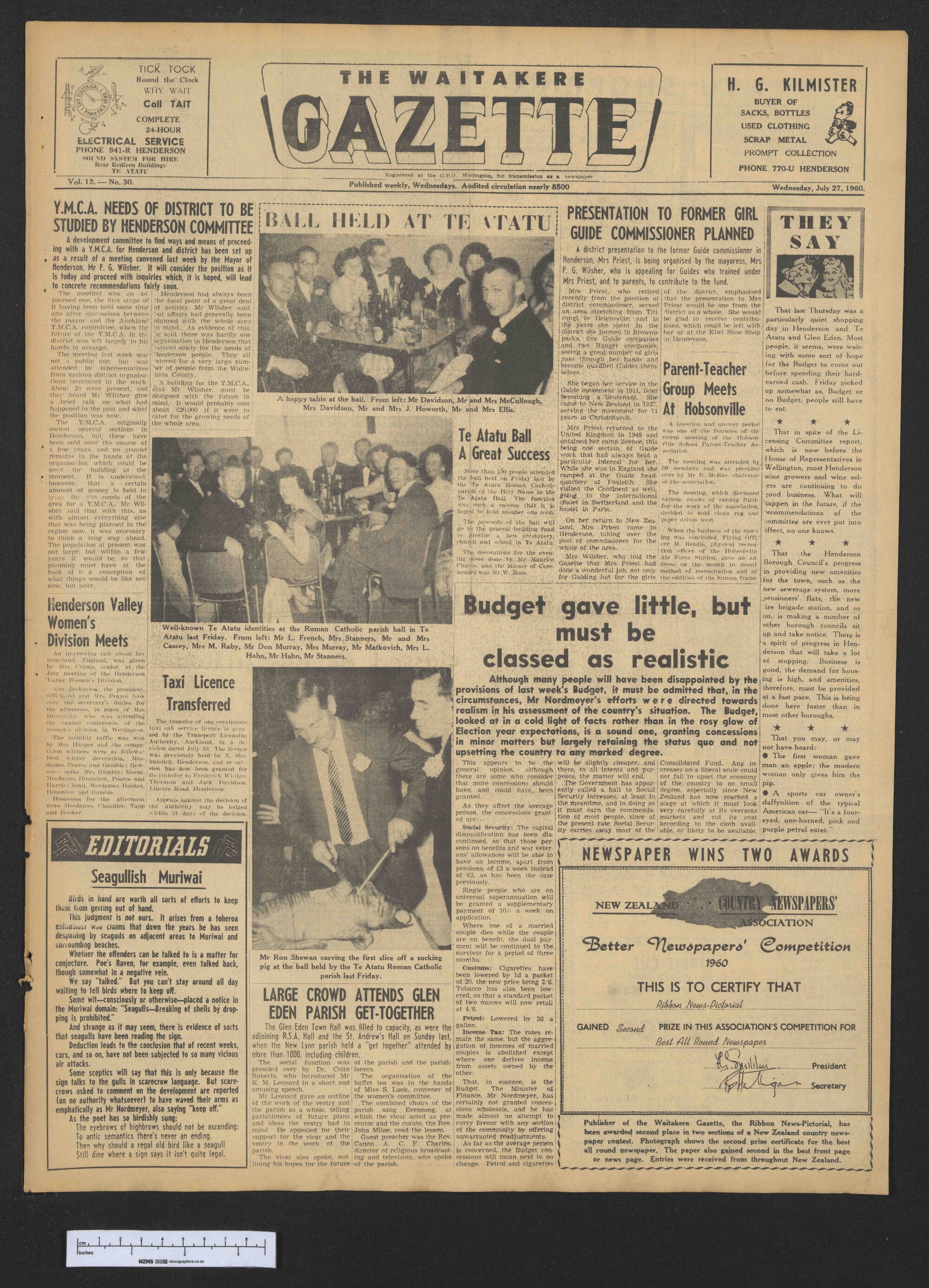 1960-07-27 Waitakere Gazette