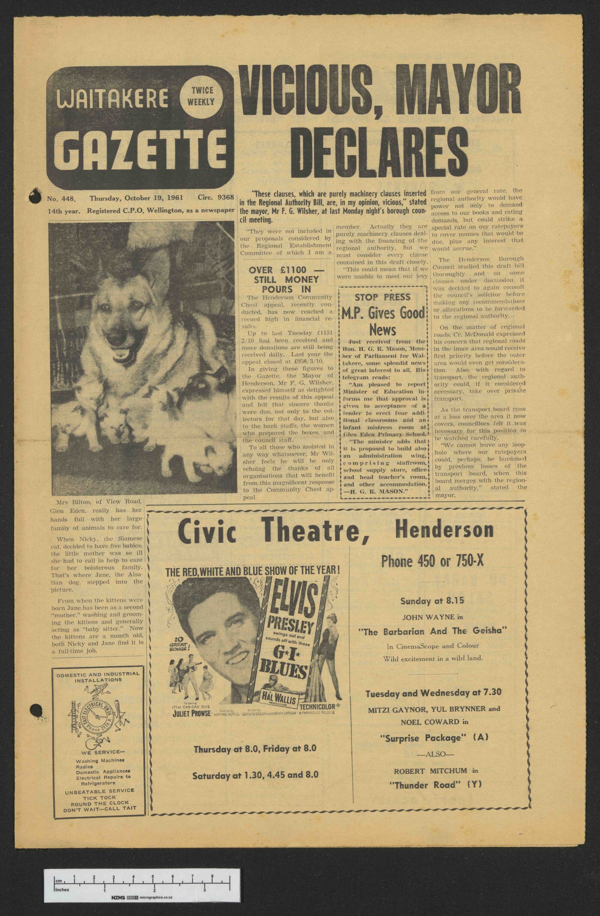 1961-10-19 Waitakere Gazette