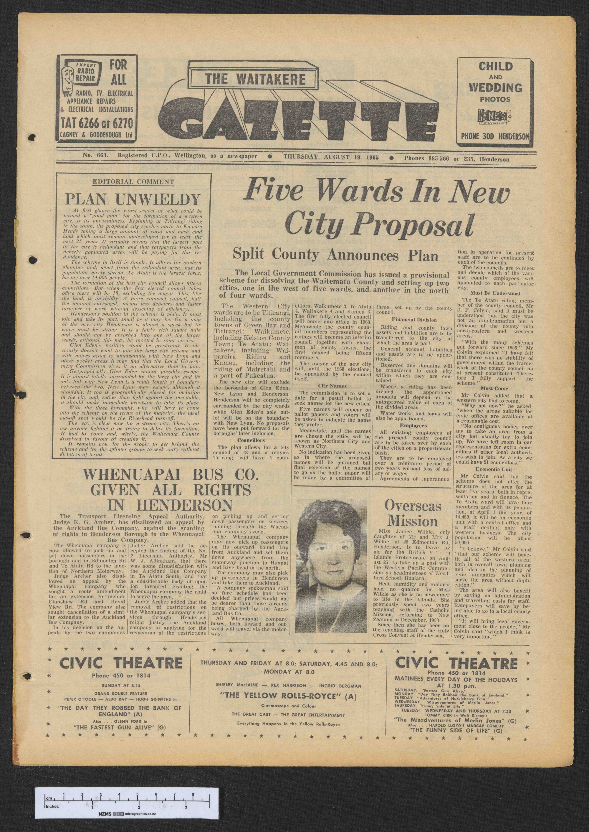 1965-08-19 Waitakere Gazette
