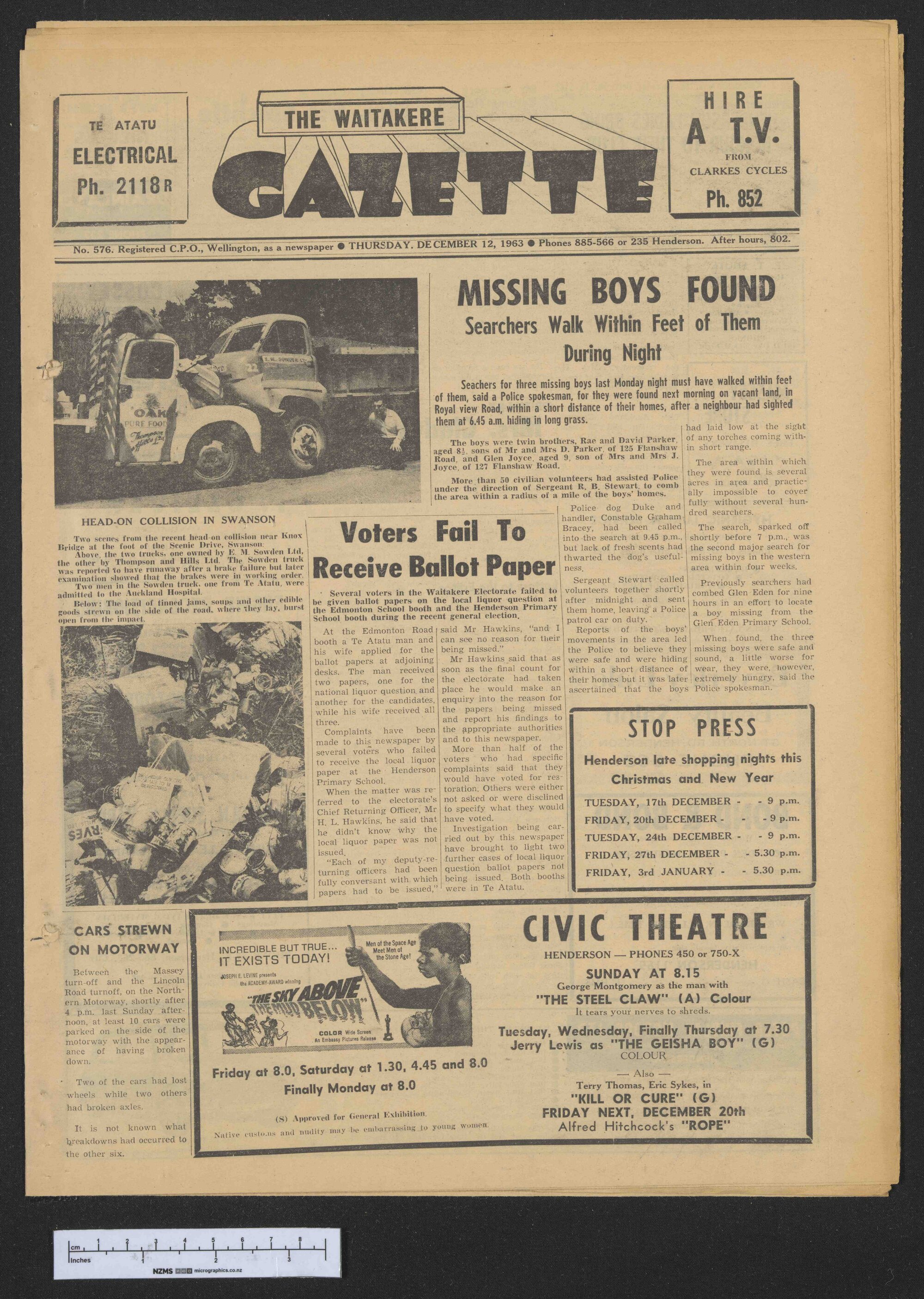 1963-12-12 Waitakere Gazette