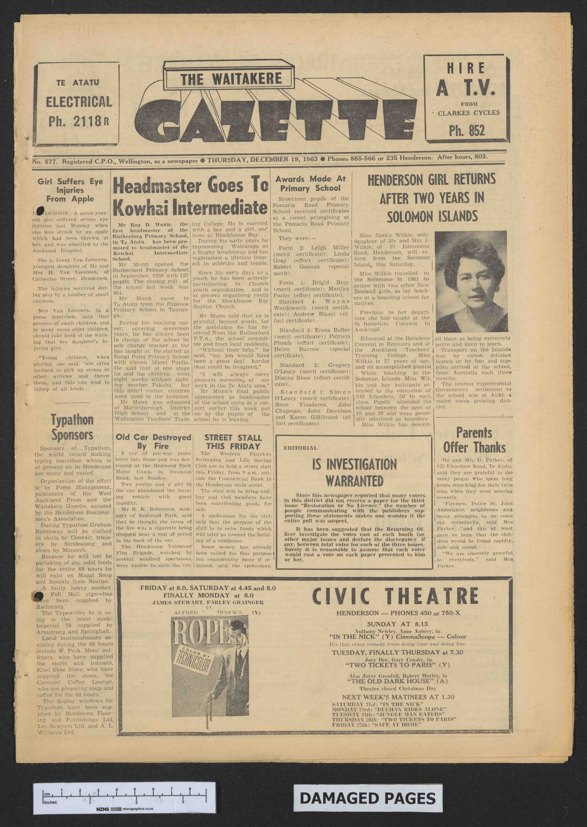1963-12-19 Waitakere Gazette