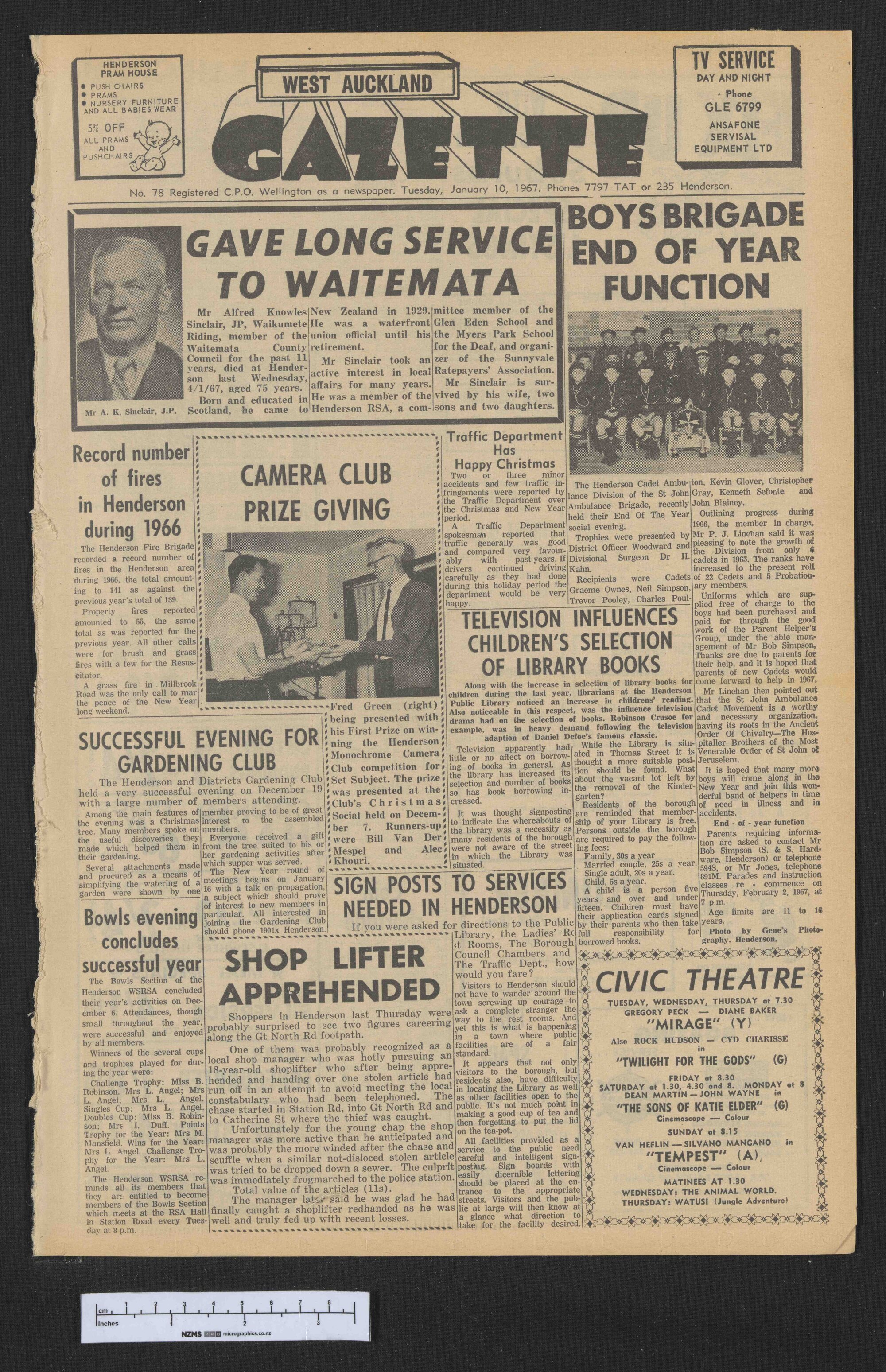 1967-01-10 West Auckland Gazette