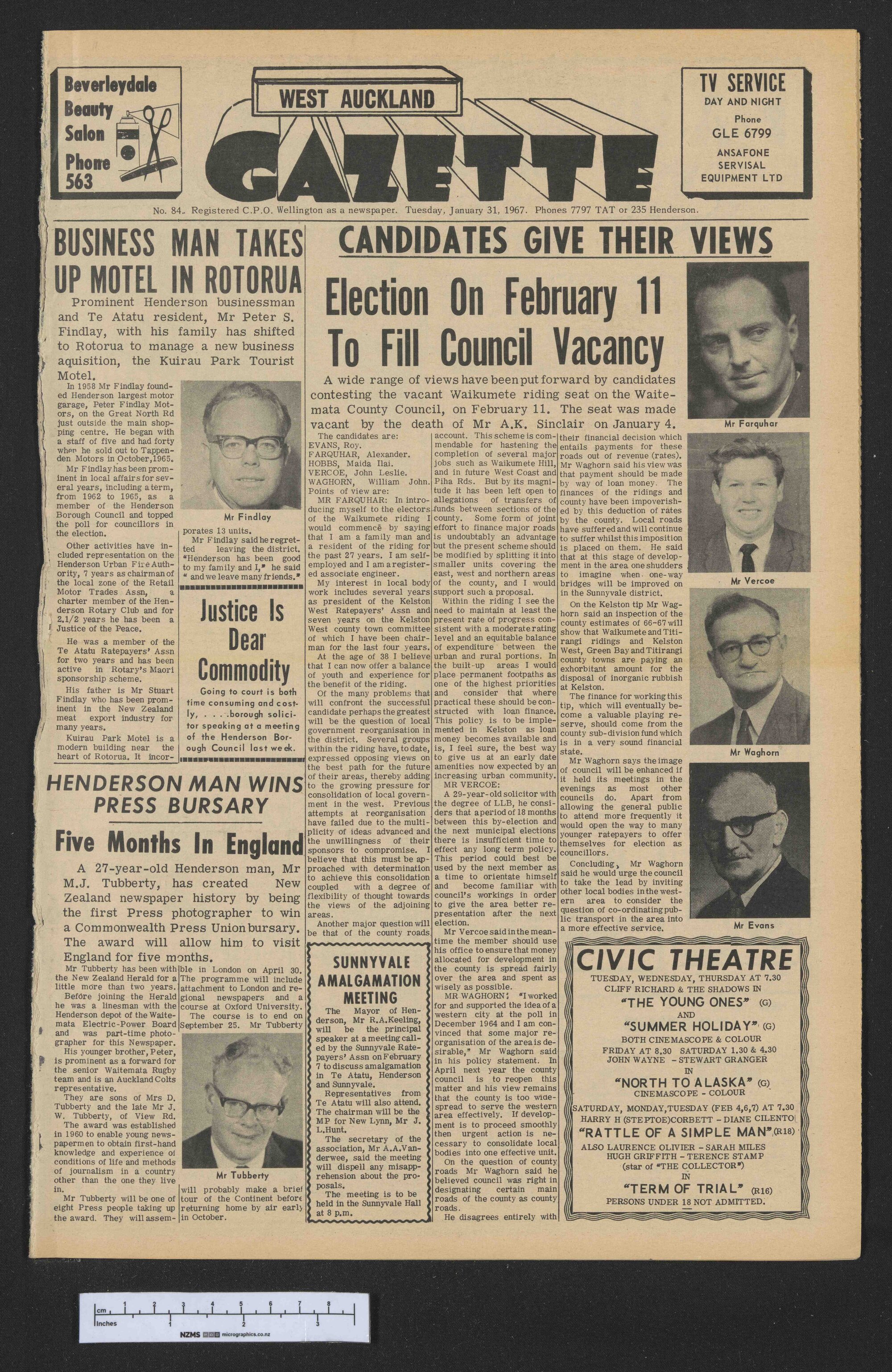 1967-01-31 West Auckland Gazette
