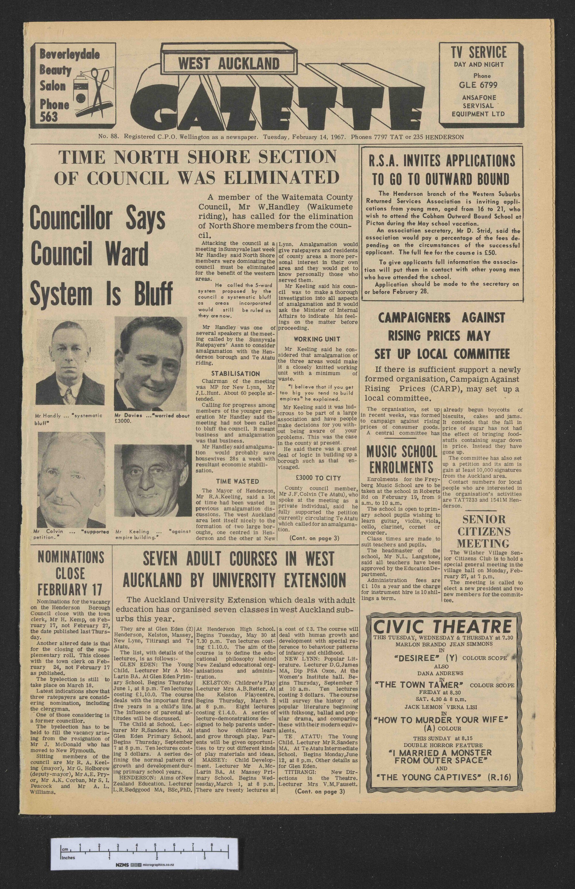 1967-02-14 West Auckland Gazette