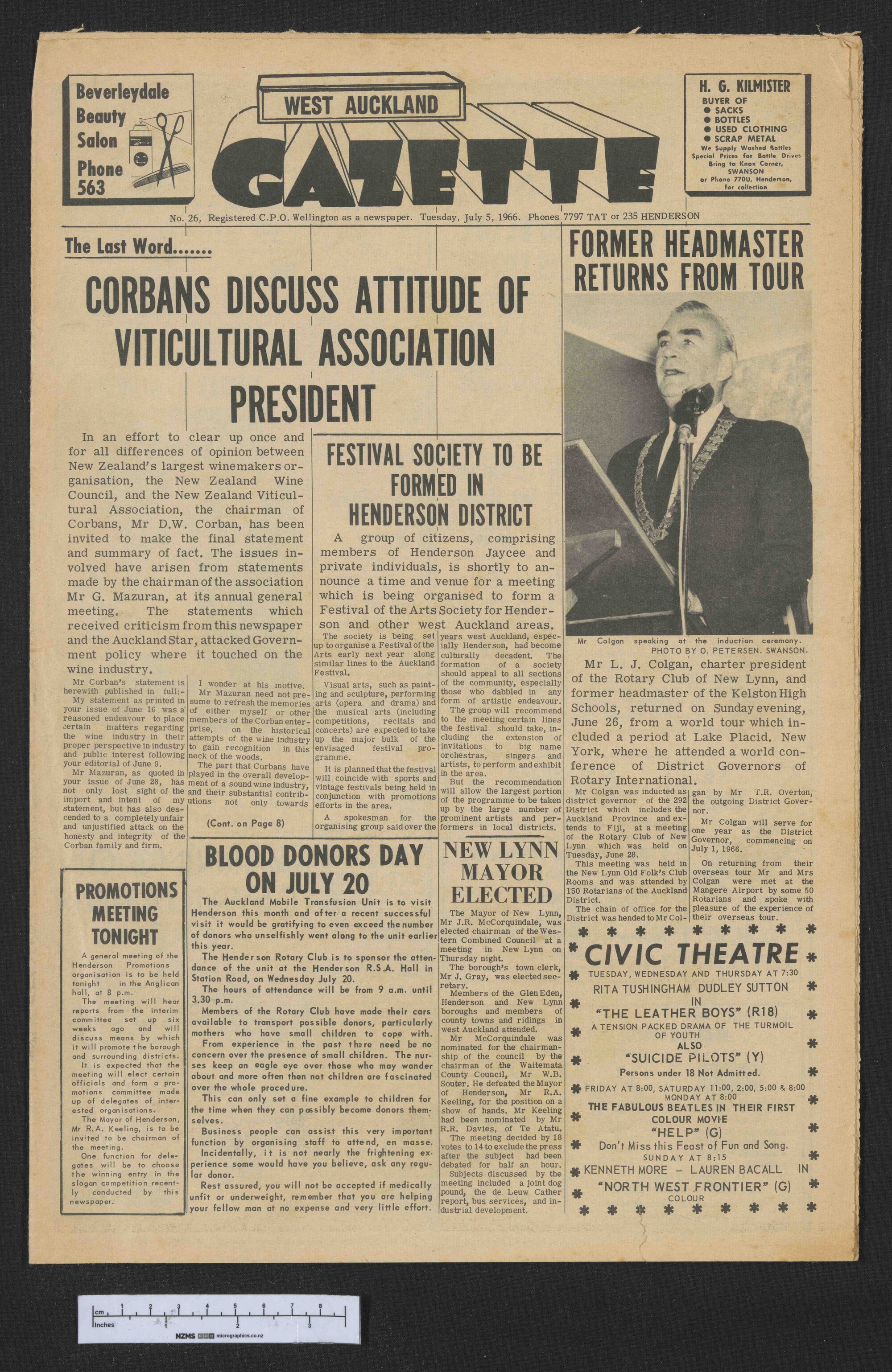 1966-07-05 West Auckland Gazette