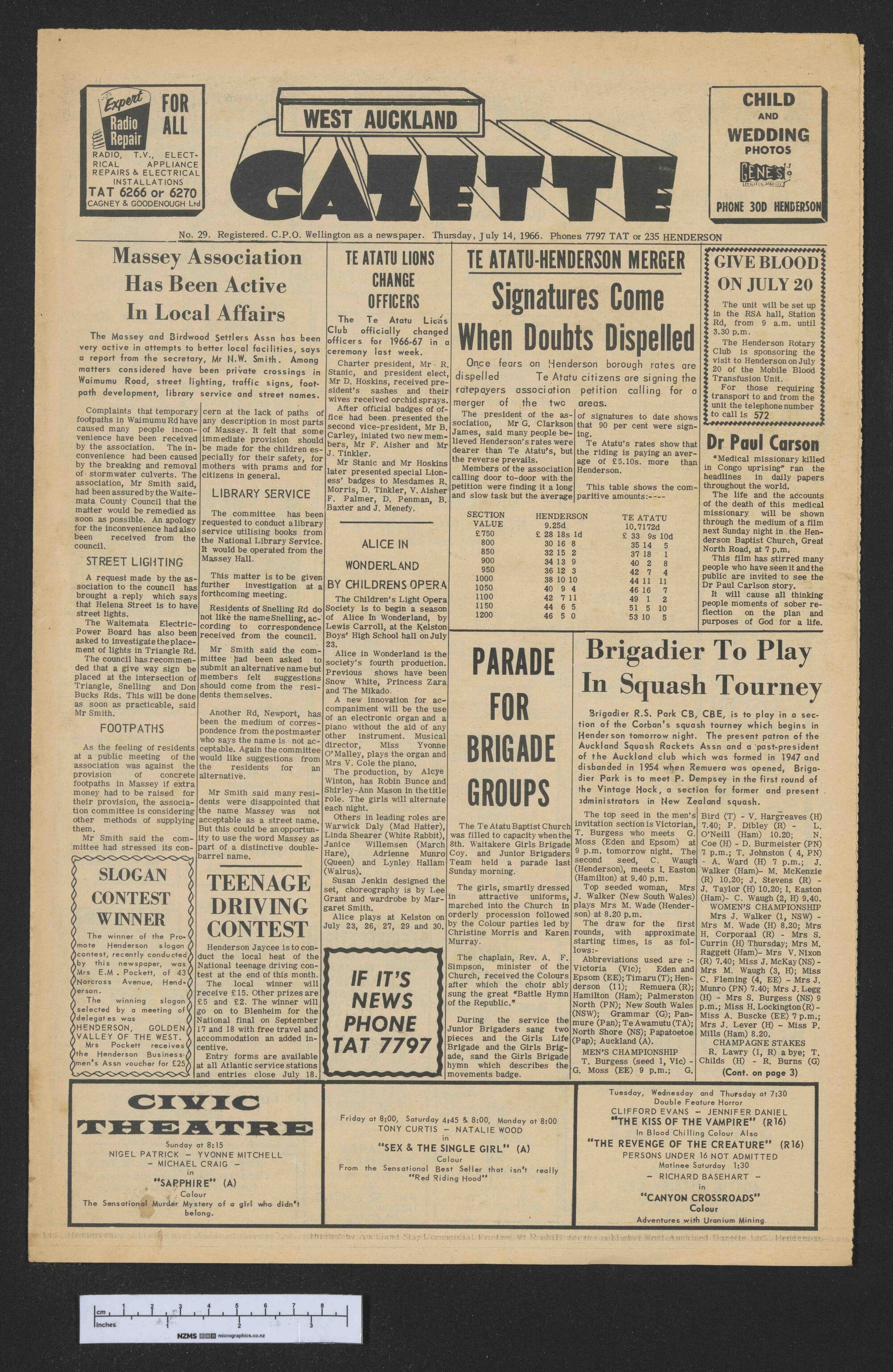 1966-07-14 West Auckland Gazette