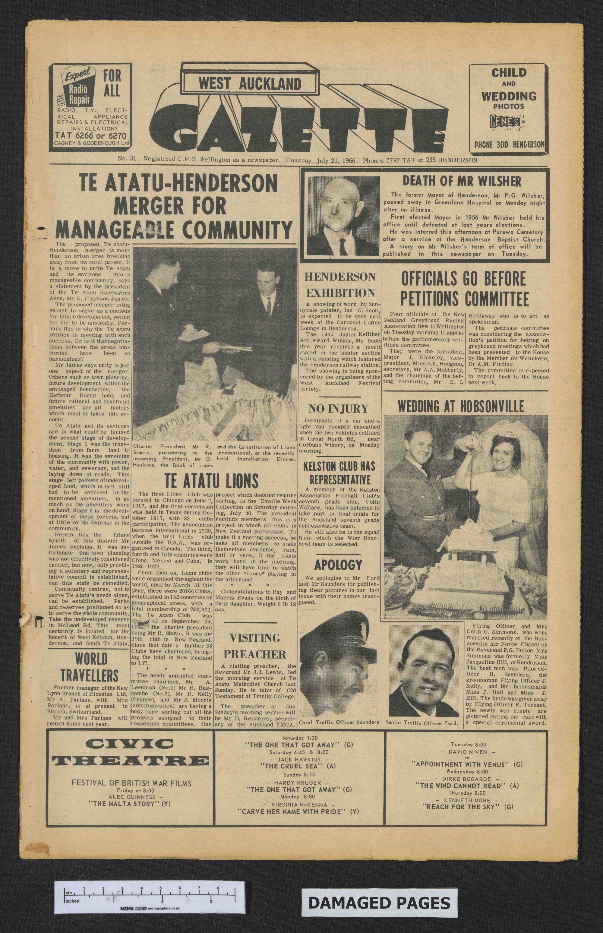 1966-07-21 West Auckland Gazette