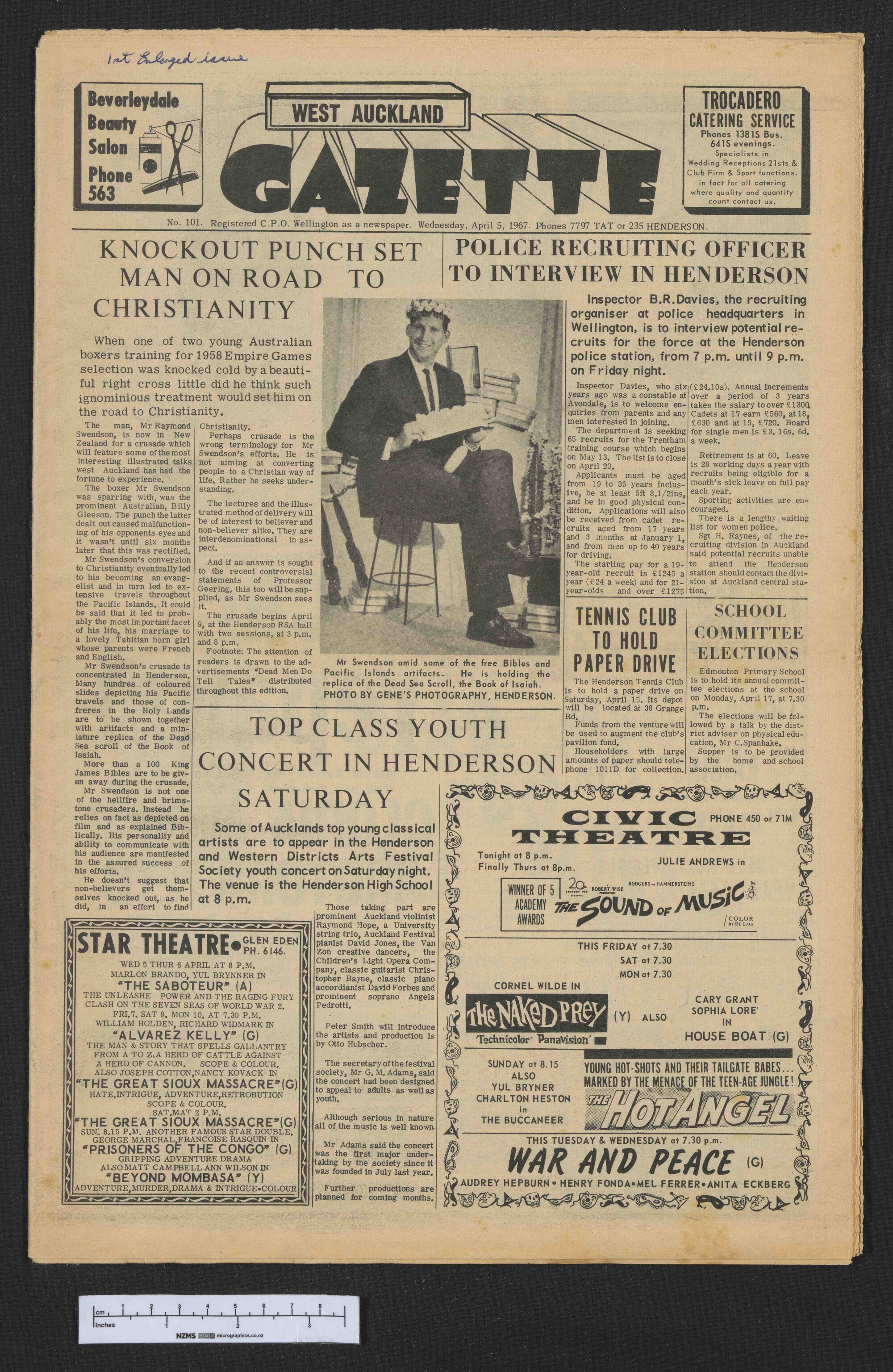 1967-04-05 West Auckland Gazette